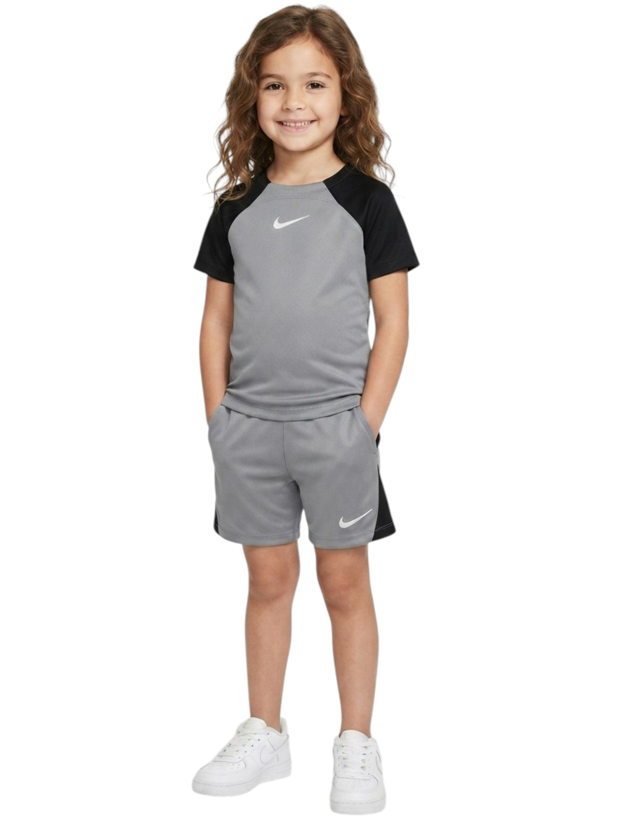 Image for Kids Girl's Colorblocked Sport Set Top & Short,Black/Dark Grey