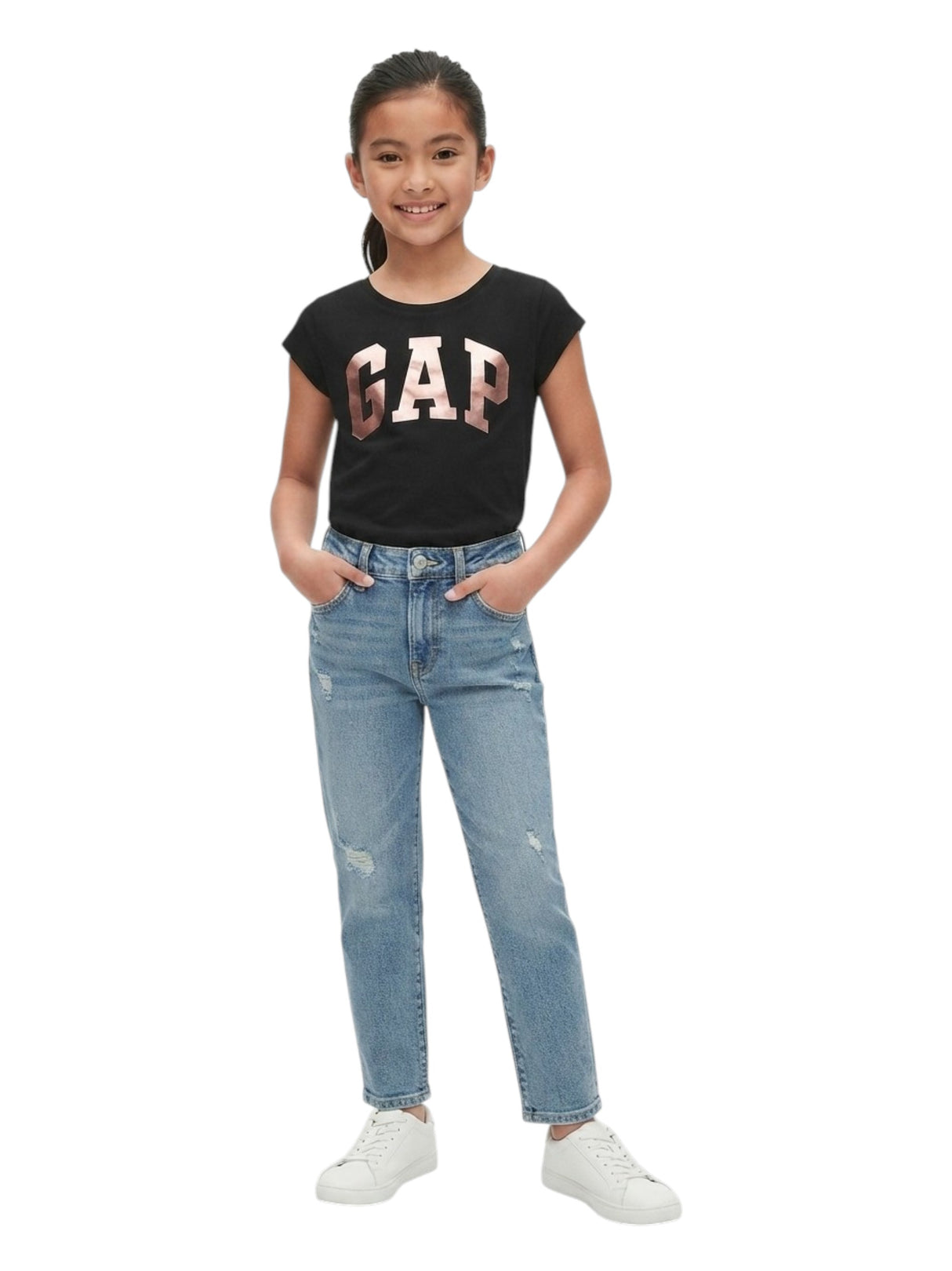 Image for Kids Girl's Brand Logo Printed Top,Black