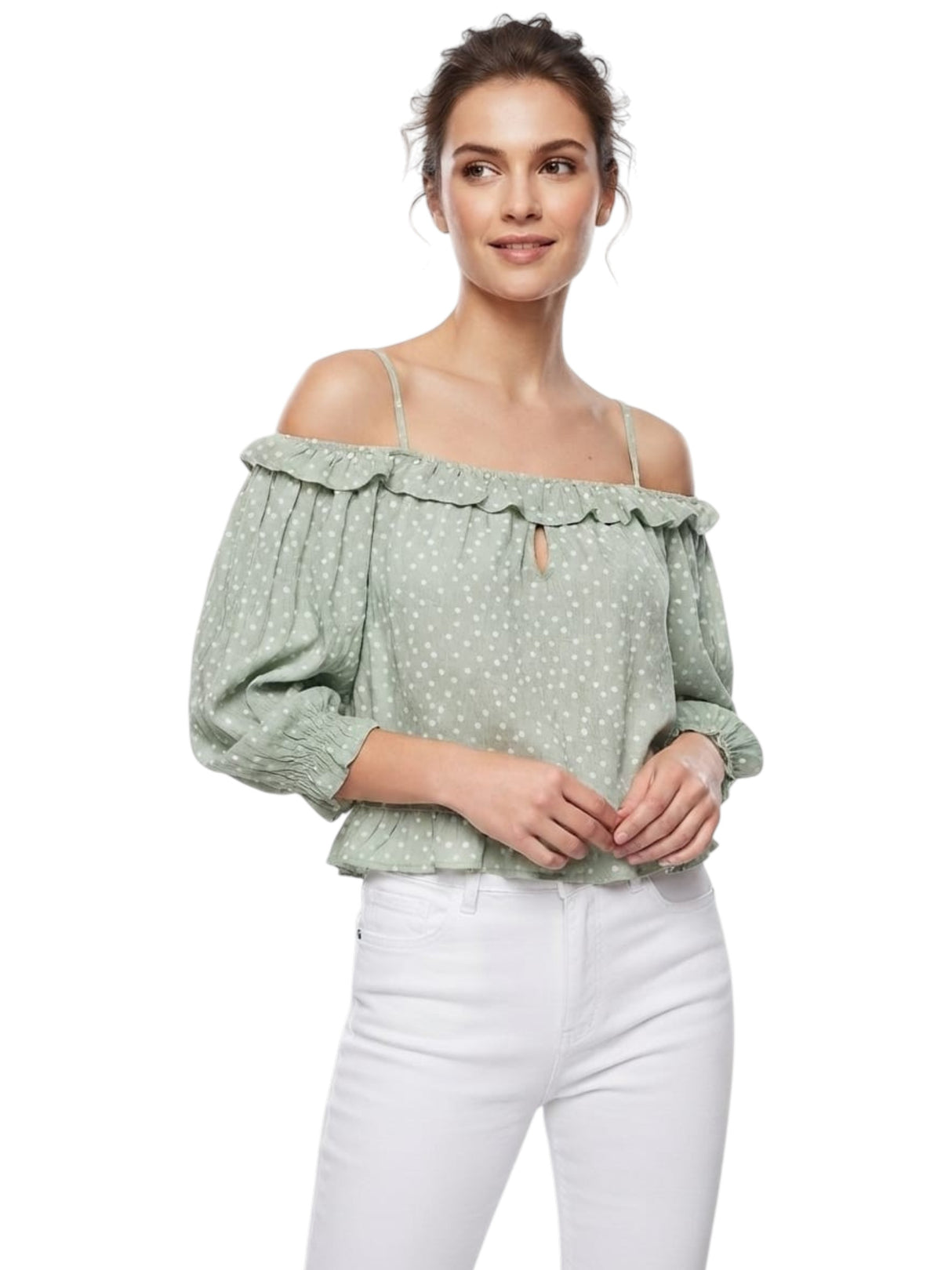 Image for Women's Printed Top,Mint Green