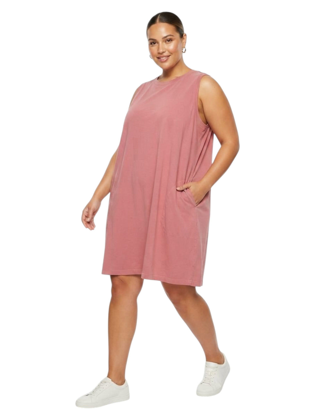 Image for Women's Plain Solid Dress,Pink