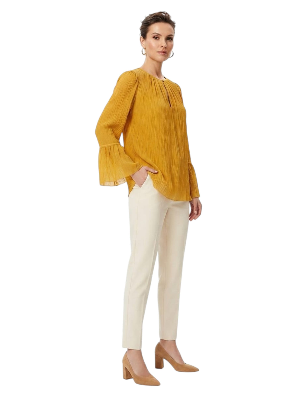 Image for Women's Textured Top,Mustard