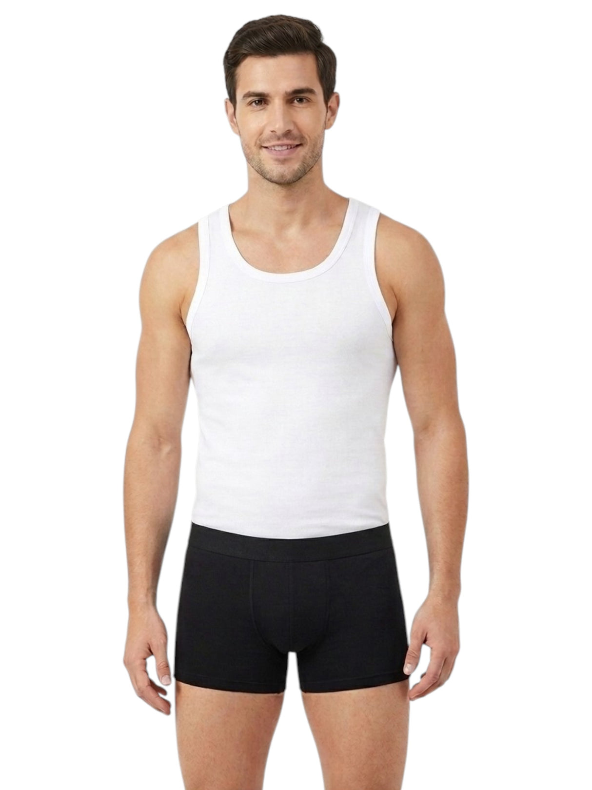 Image for Men's Plain Solid Tank Top,White