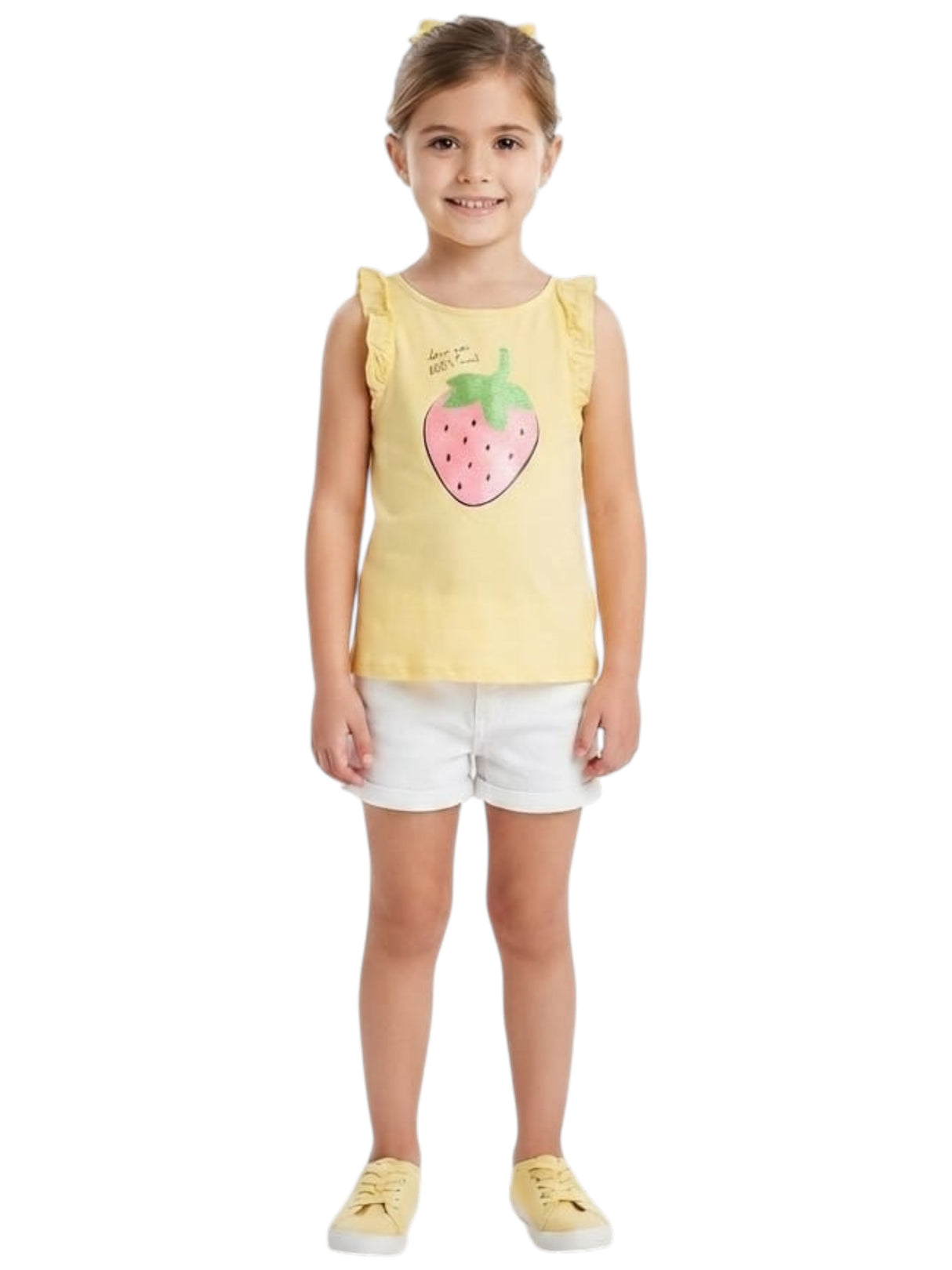 Image for Kids Girl's Printed Top,Yellow