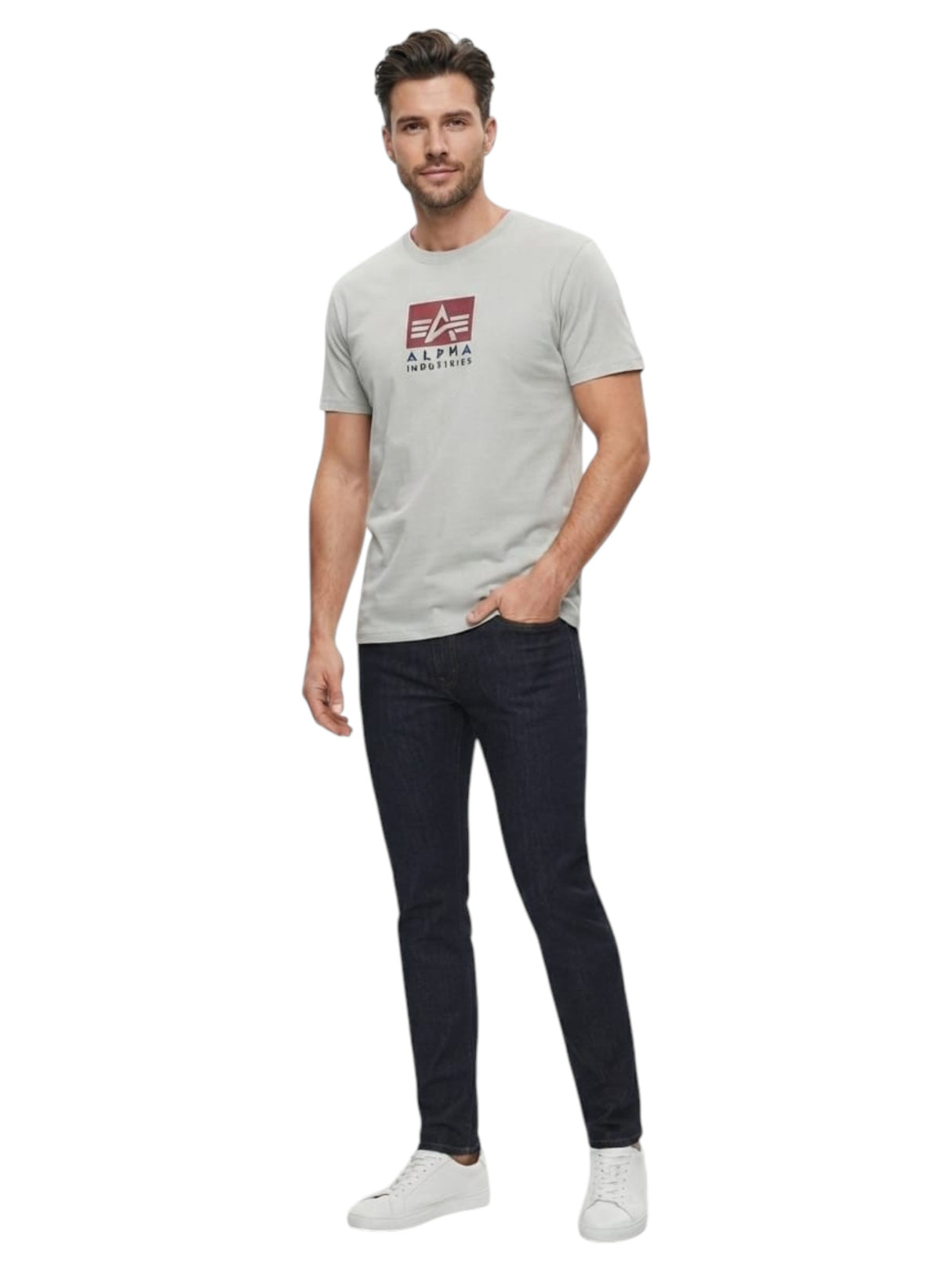 Image for Men's Printed Logo Top,Grey