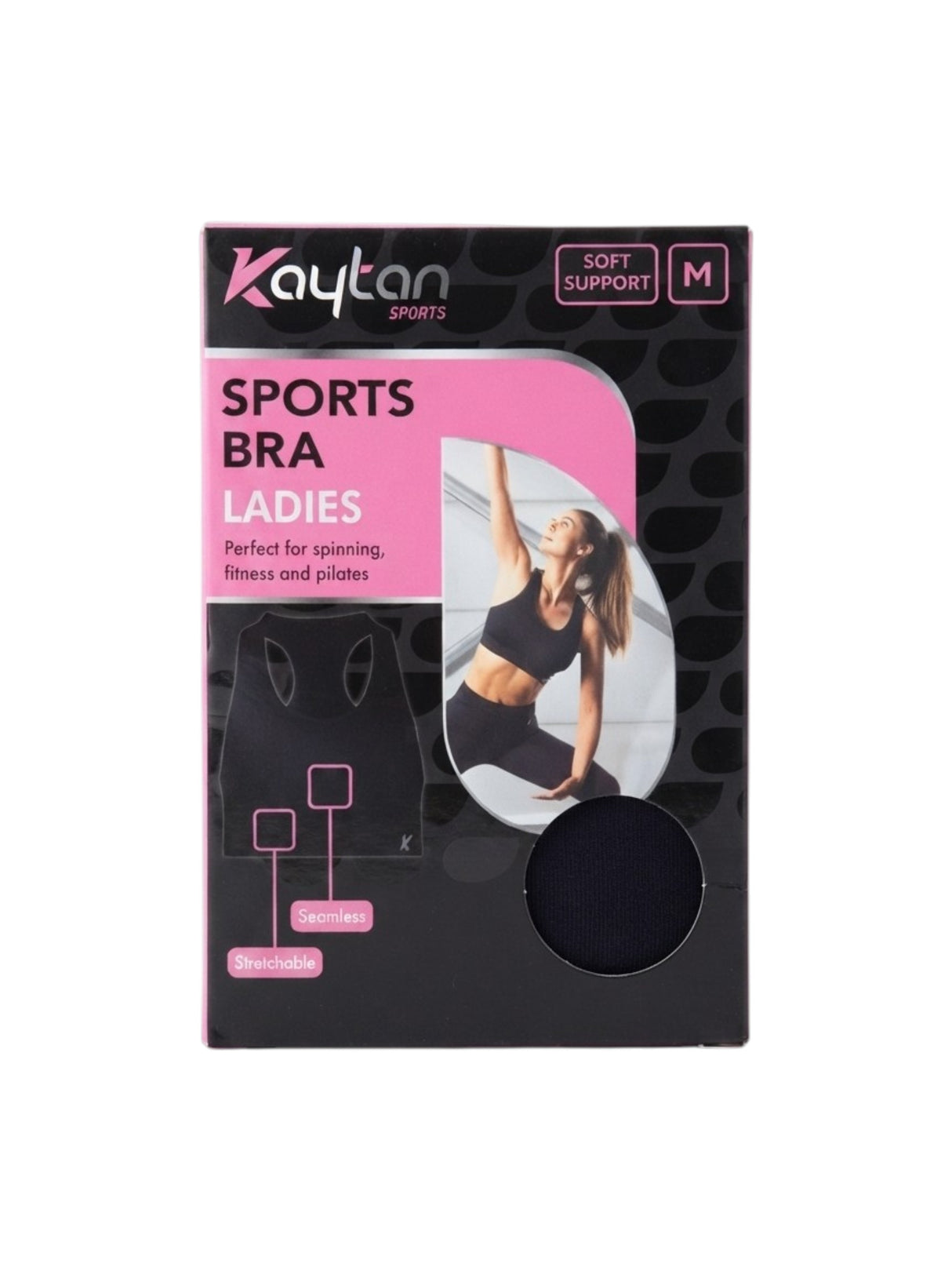Image for Women's Plain Solid Sport Bra,Black