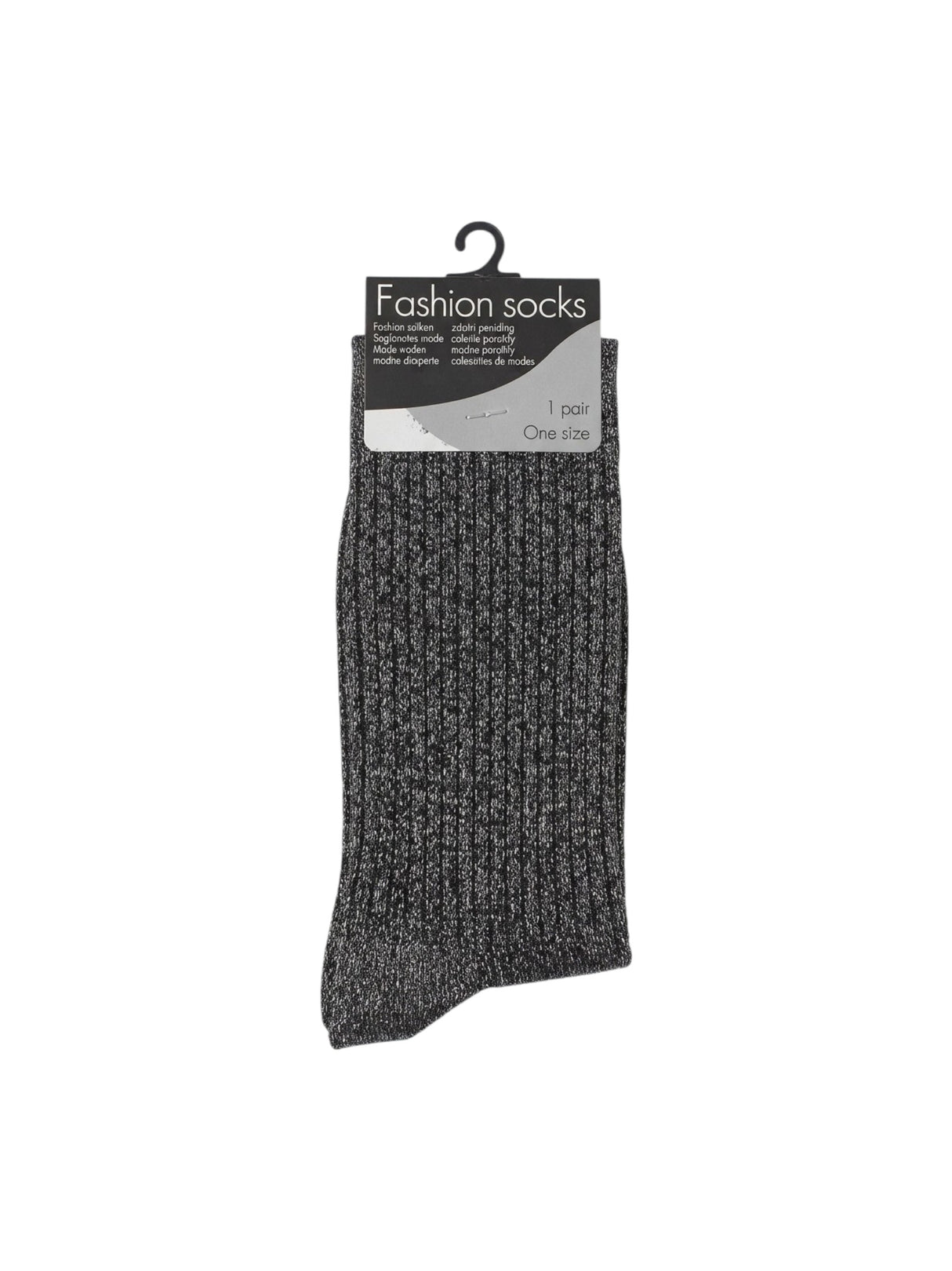 Image for Women's Knitted Glitter Socks,Black