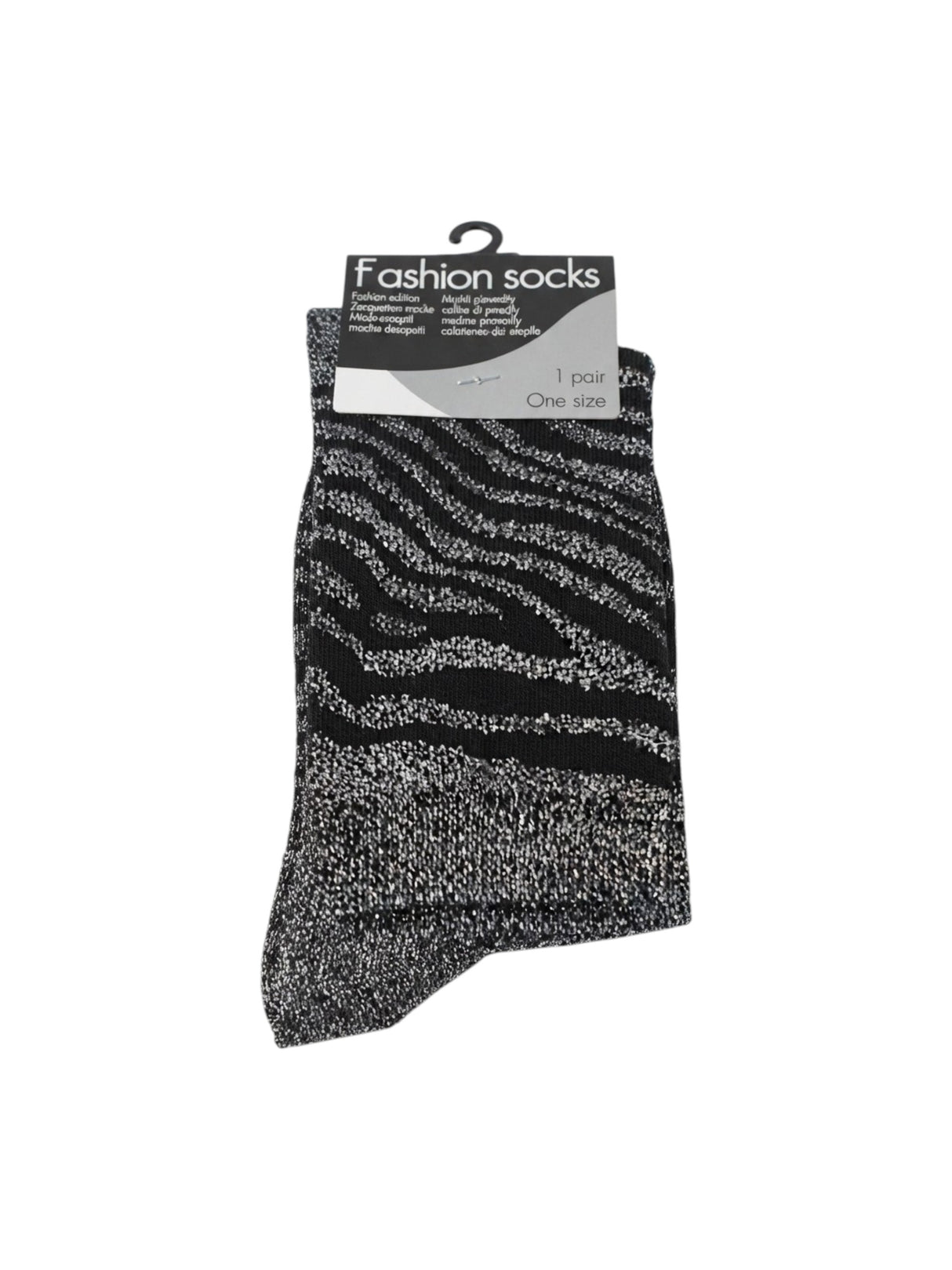Image for Women's Striped Glitter Socks,Black