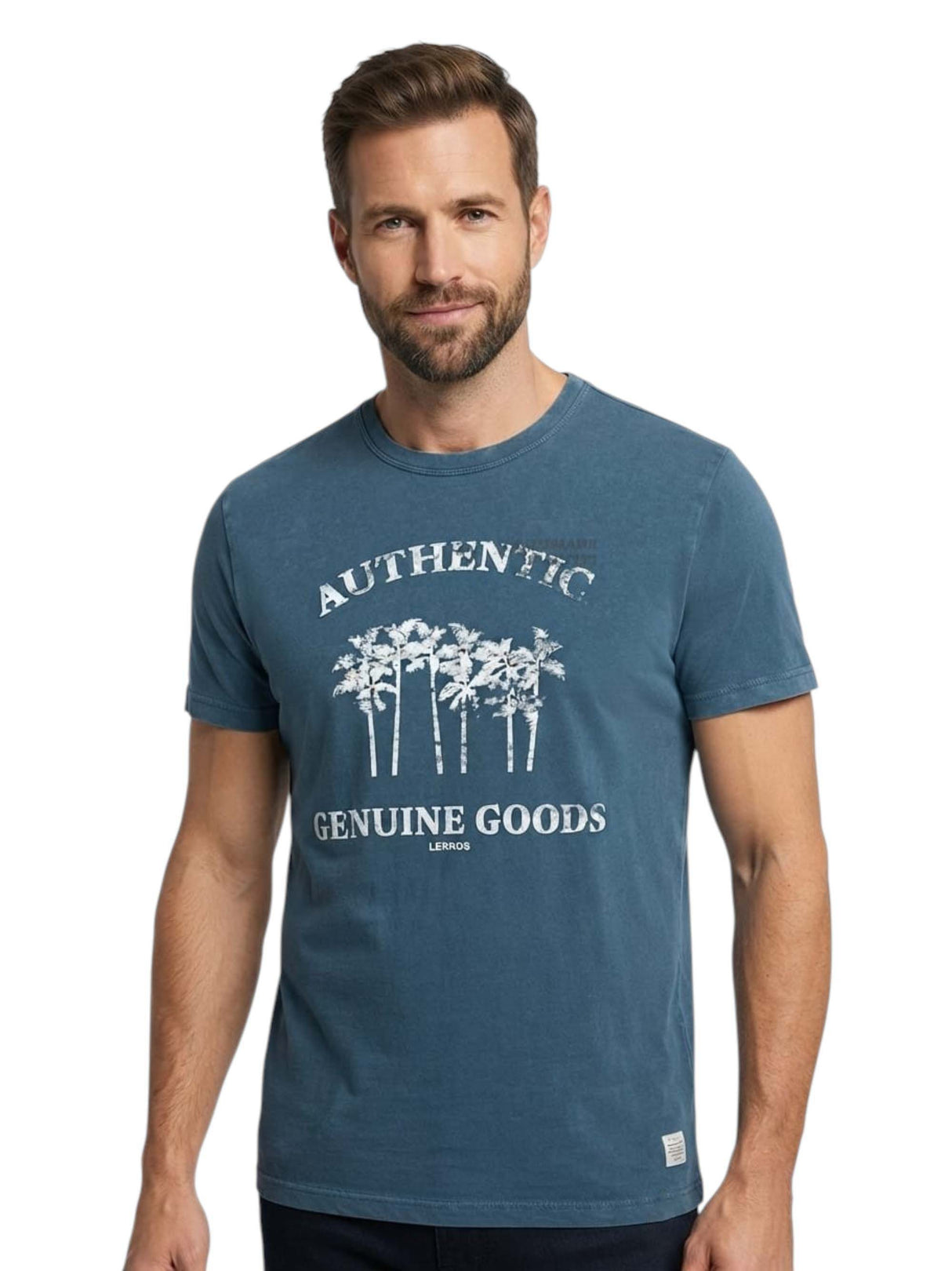 Image for Men's Printed Top,Dusty Blue