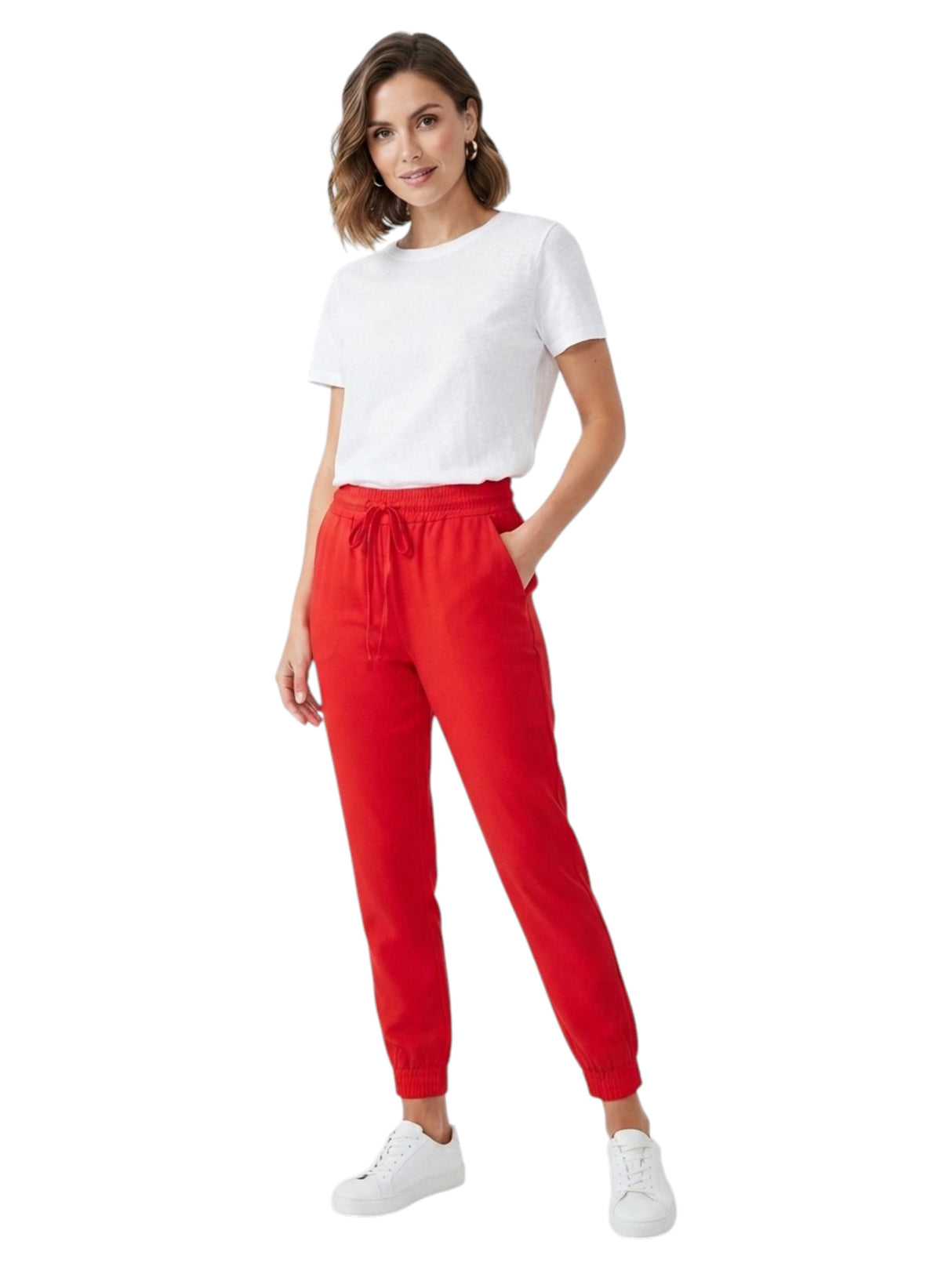 Image for Women's Plain Solid Pant,Red