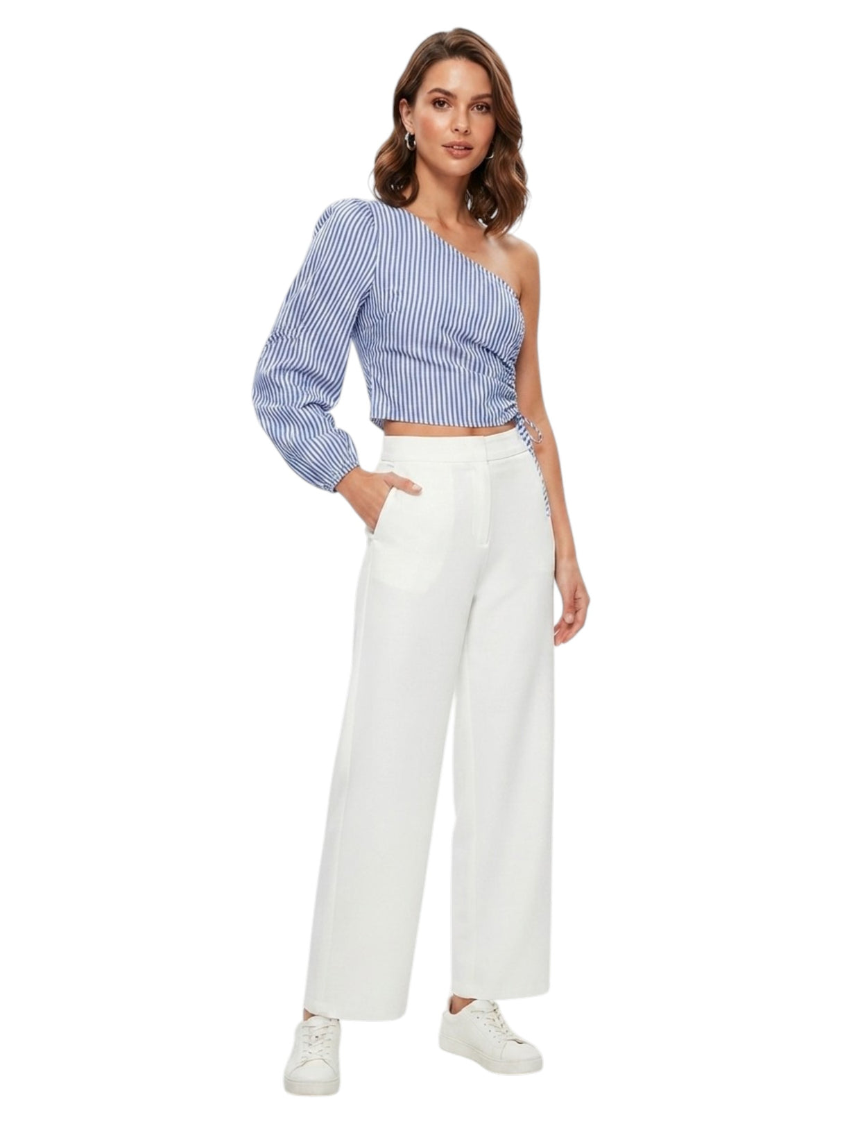 Image for Women's Striped Top,Blue/White