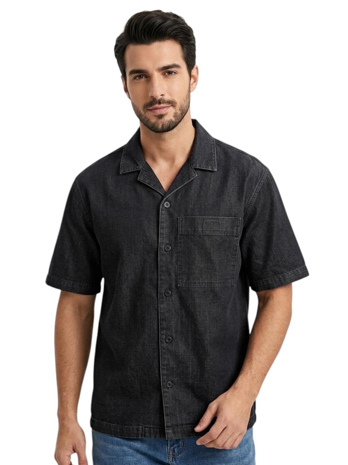 Image for Men's Plain Dress Shirt,Dark Grey