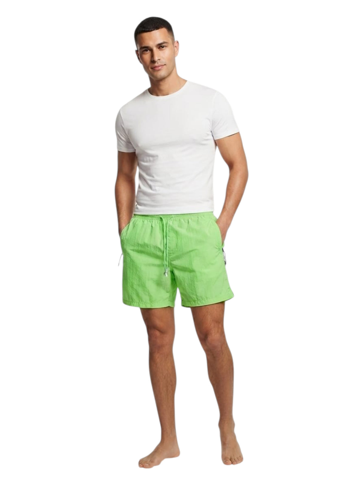 Image for Men's Plain Solid Swim Short,Light Green