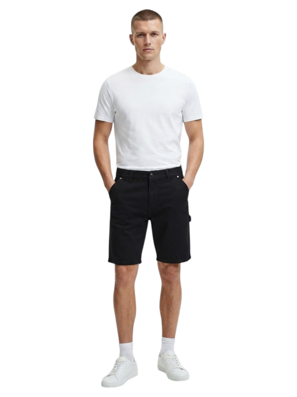 Image for Men's Plain Solid Jeans Short,Black