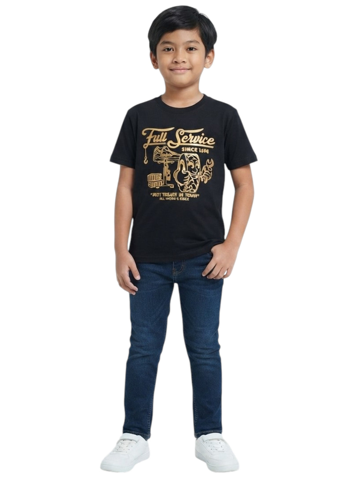 Image for Kids Boy's Printed Top,Black