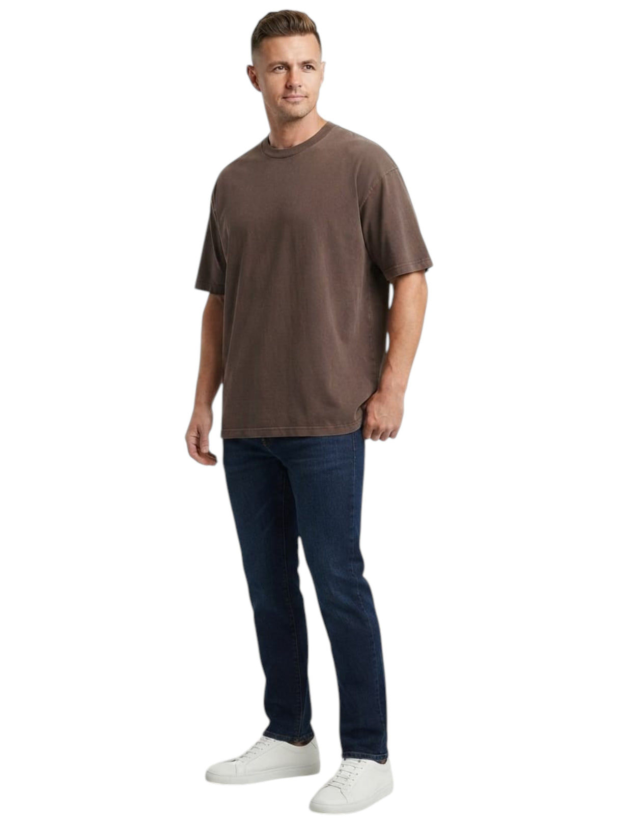 Image for Men's Plain Solid Top,Brown