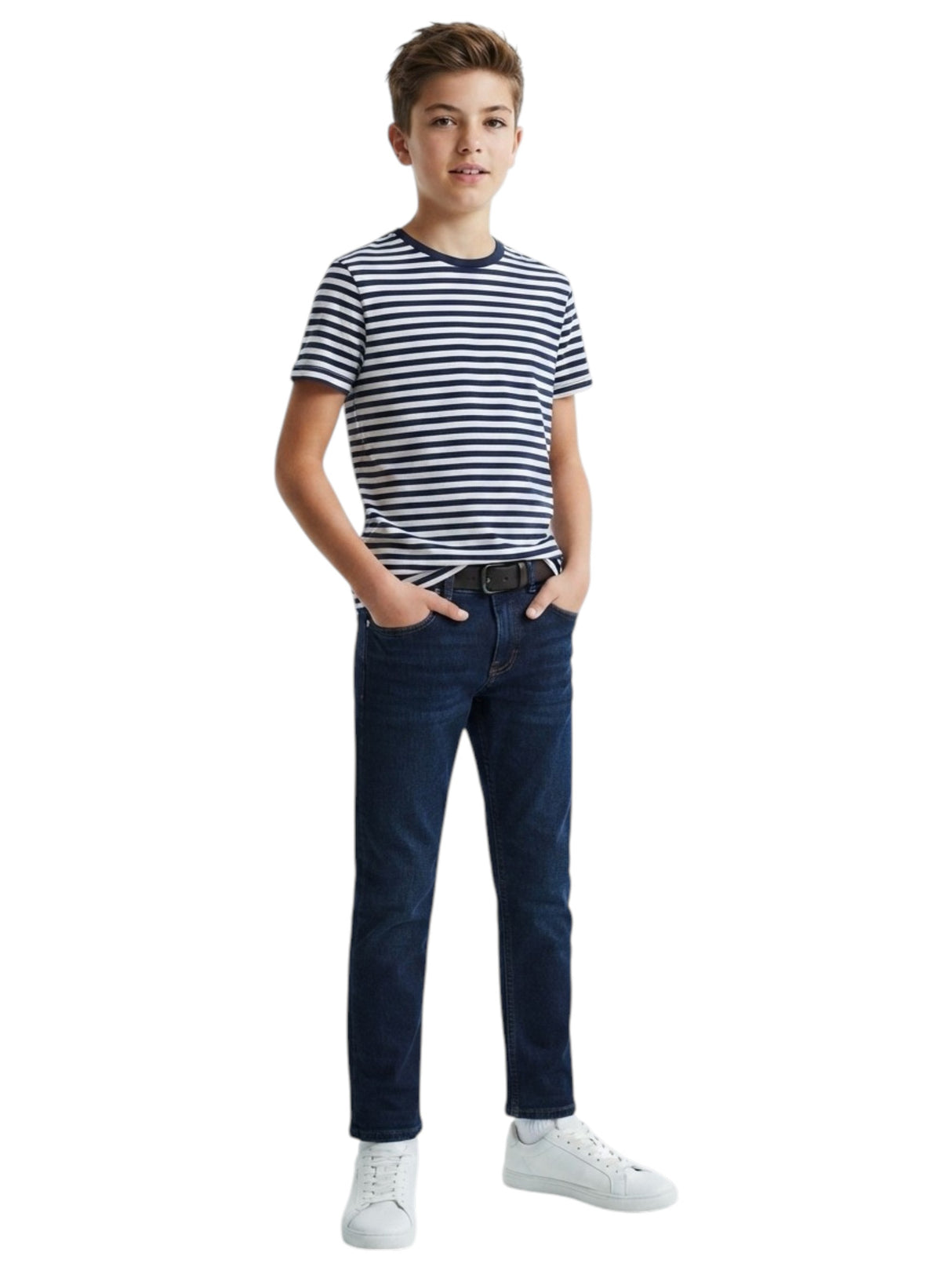 Image for Kids Boy's Striped Top,White/Navy