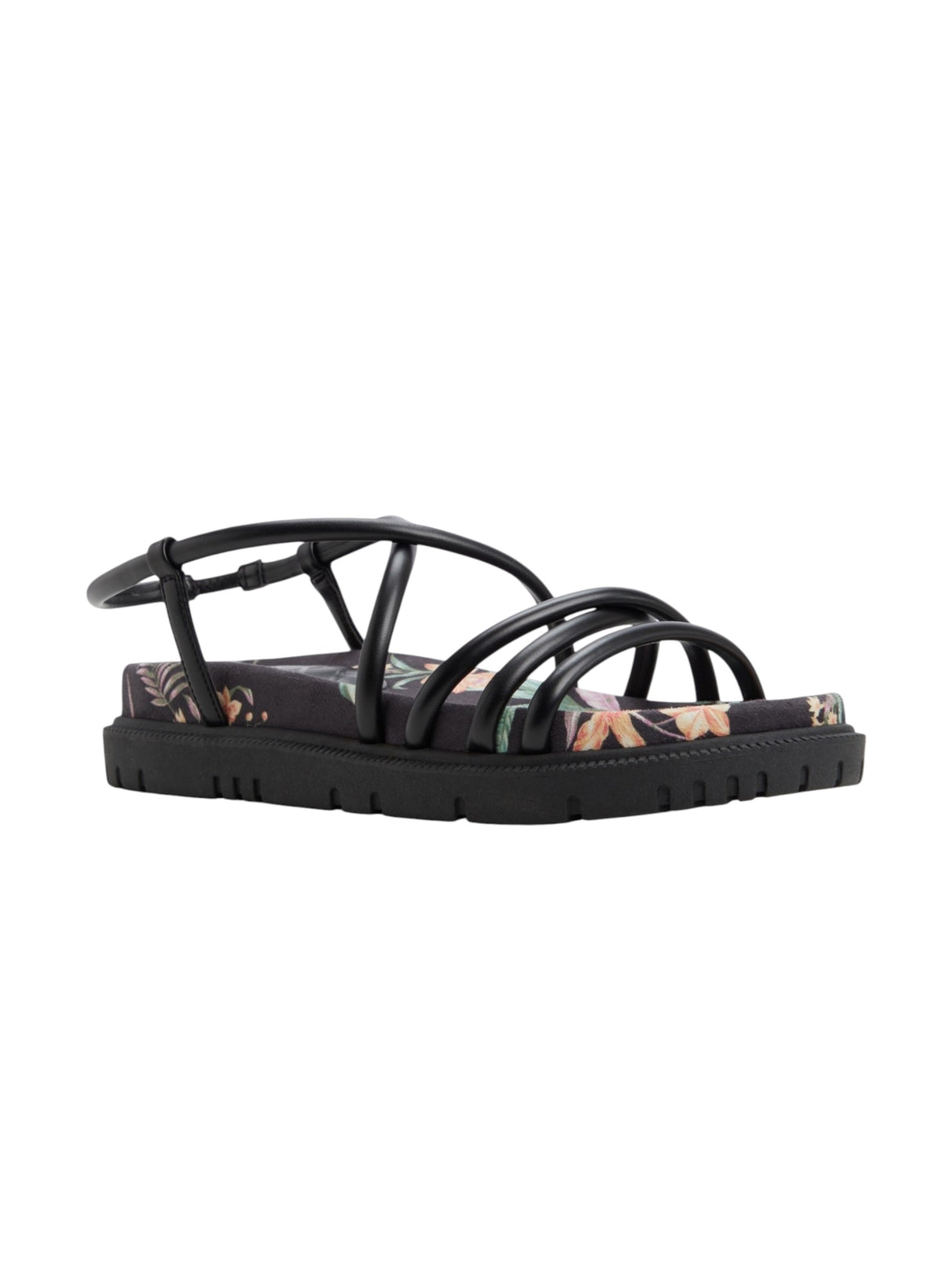Image for Women's Floral Printed Sandals,Black