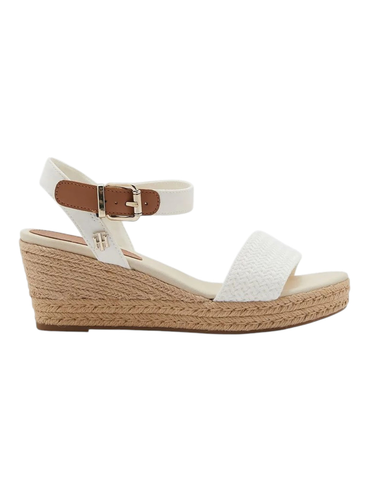 Image for Women's Textured Espadrille Sandals,White/Brown