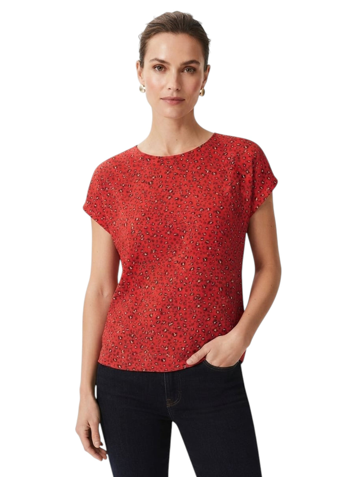 Image for Women's Printed Top,Red