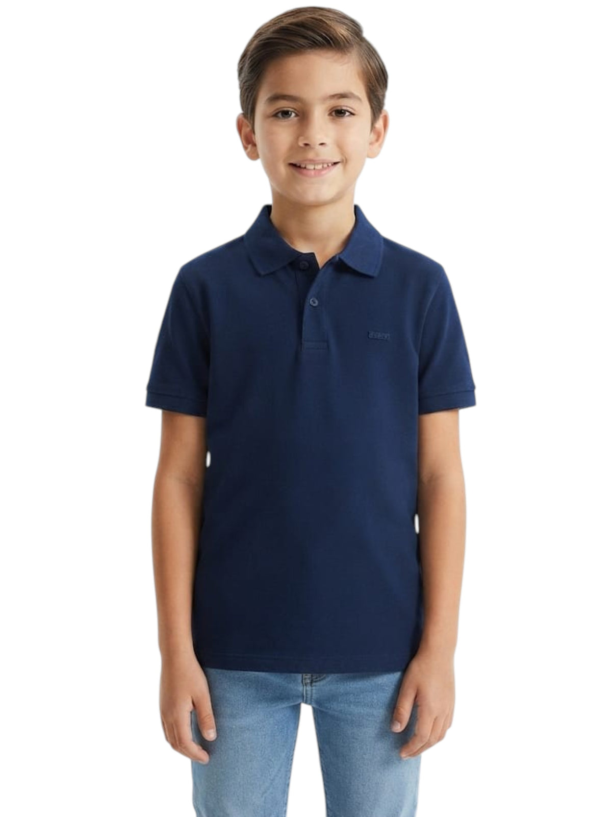 Image for Kids Boy's Textured Polo Top,Navy