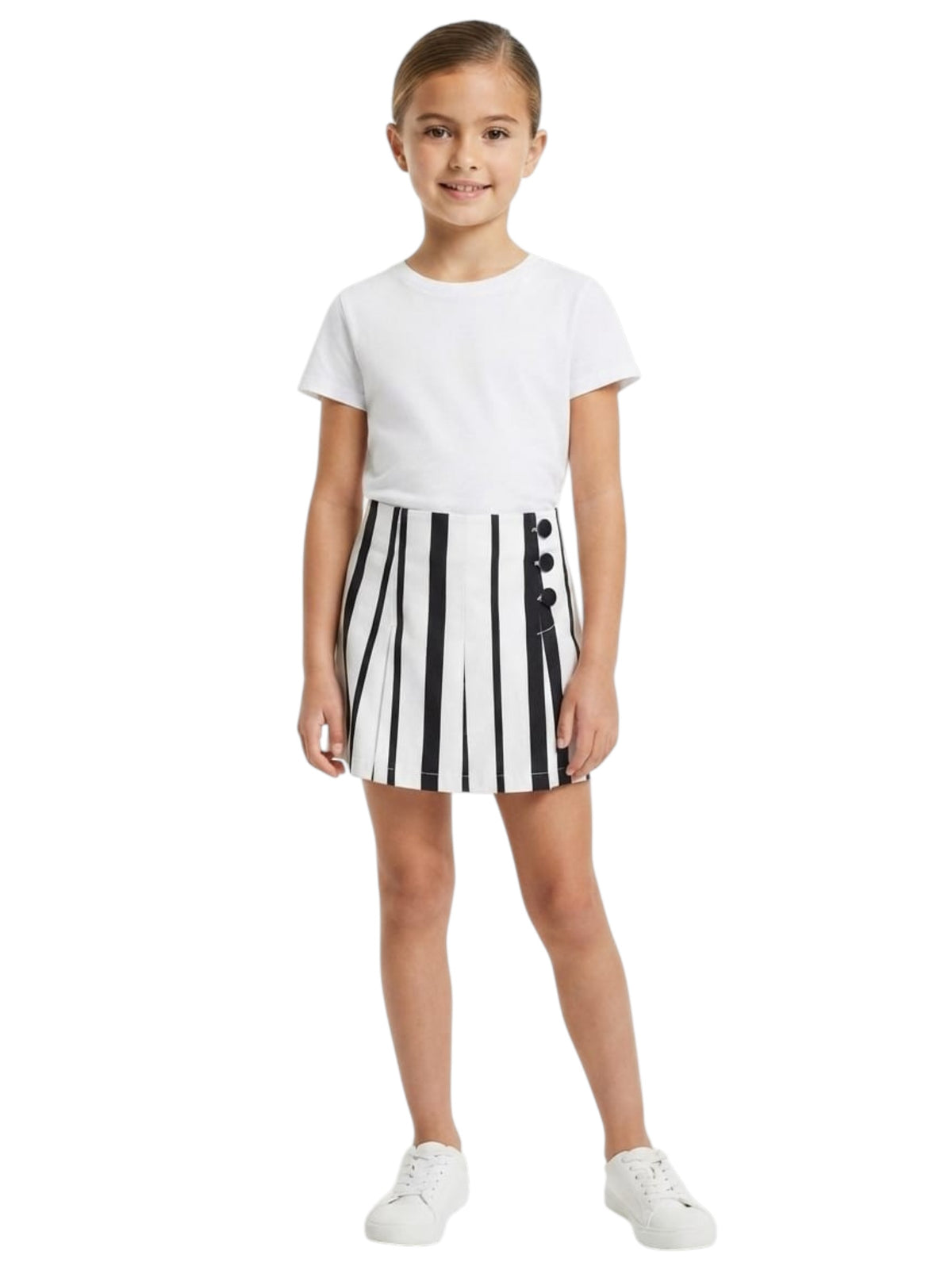 Image for Kids Girl's Stripped Short,White
