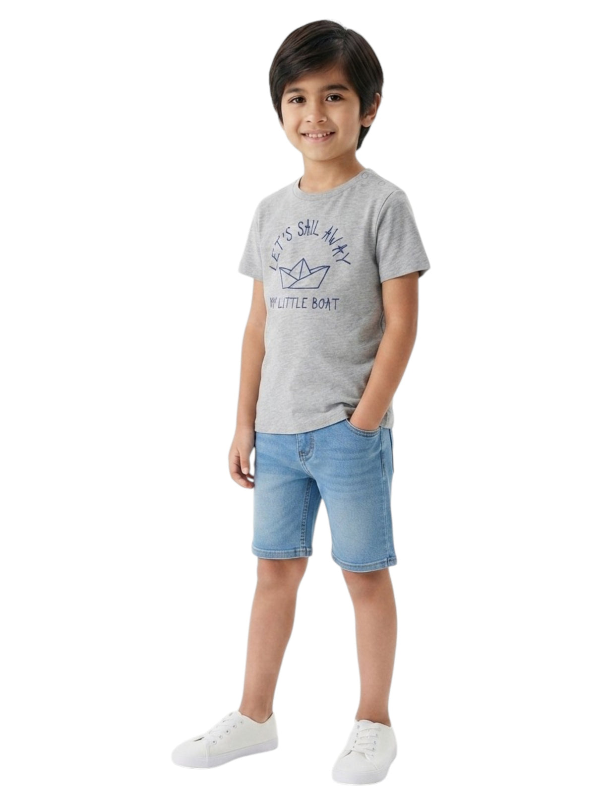 Image for Kids Boy's Printed Top,Grey