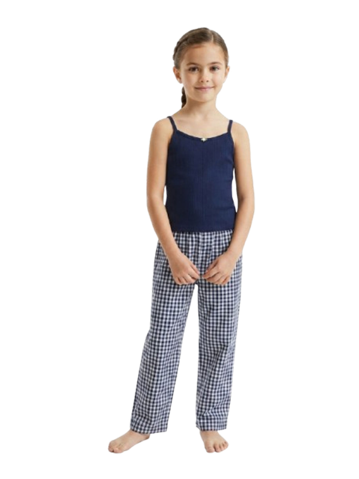 Image for Kids Girl's Plain Solid Sleepwear Top,Navy
