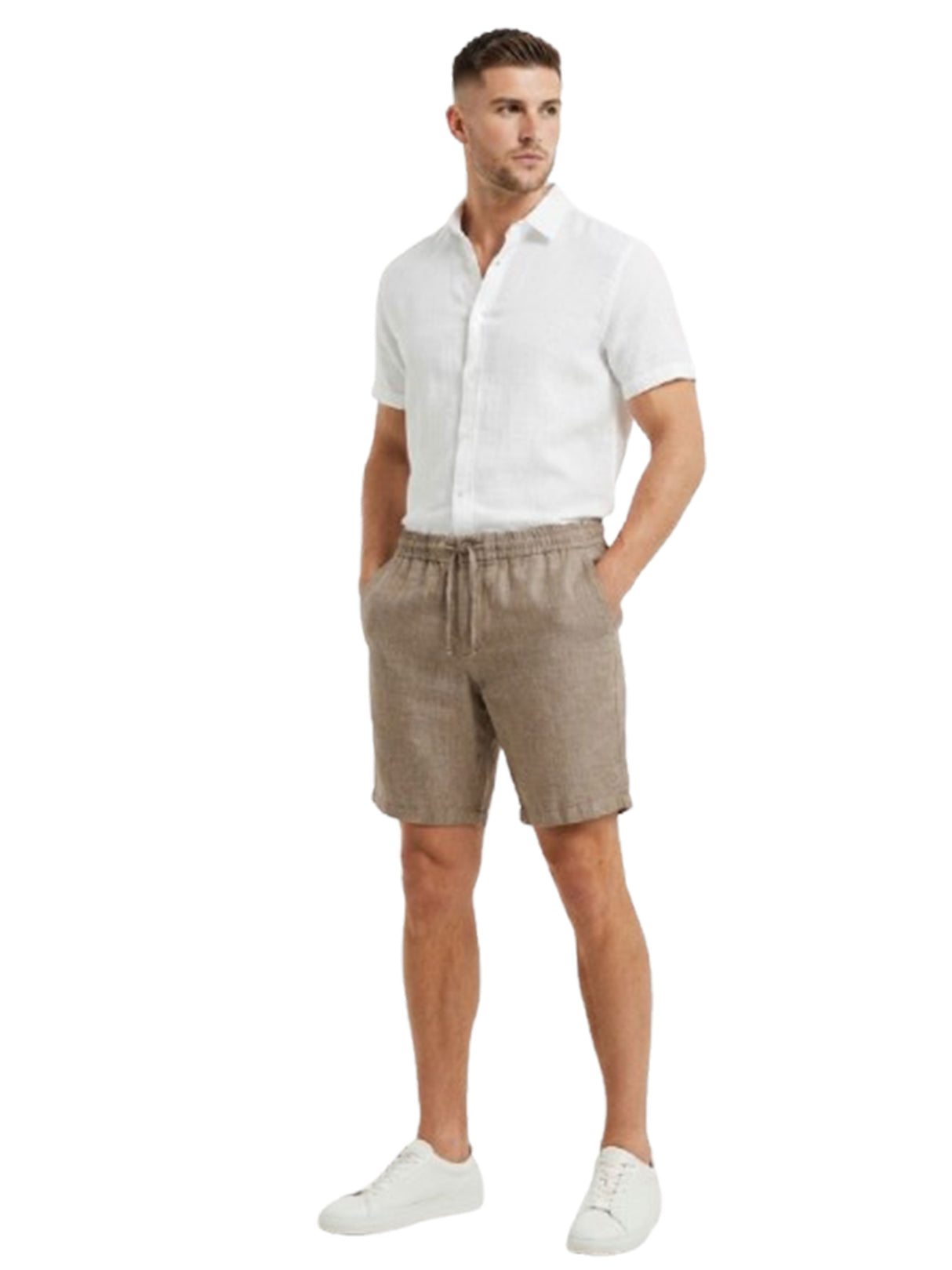 Image for Men's Plain Solid Short,Dark Khaki