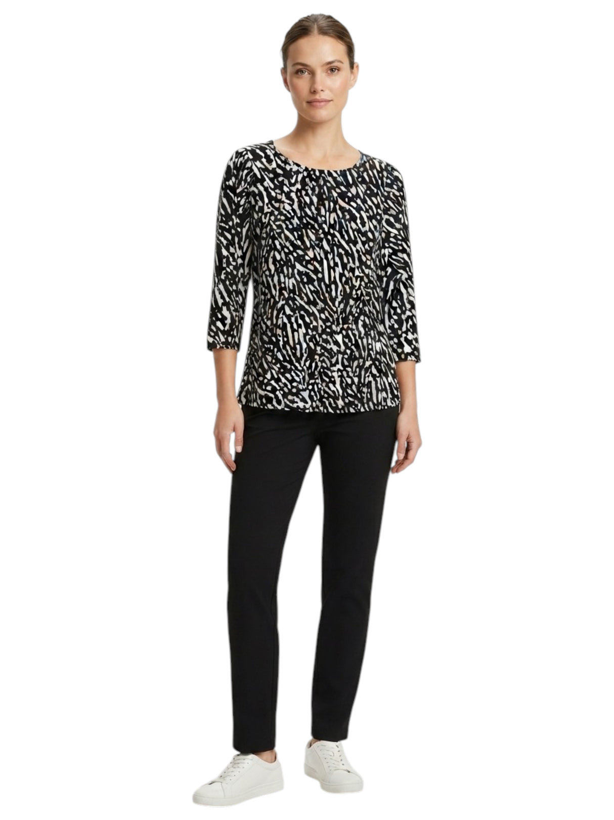 Image for Women's Printed Top,Black