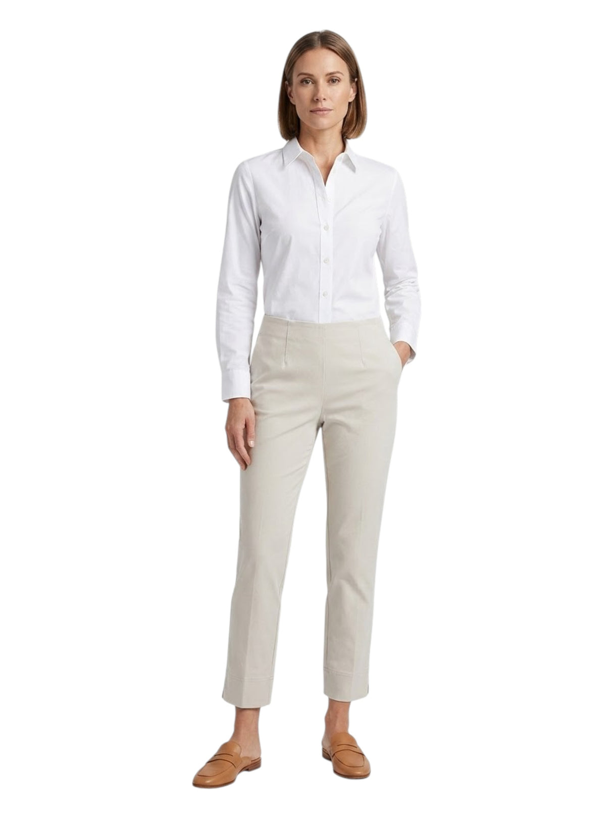 Image for Women's Plain Classic Pants,Light Beige