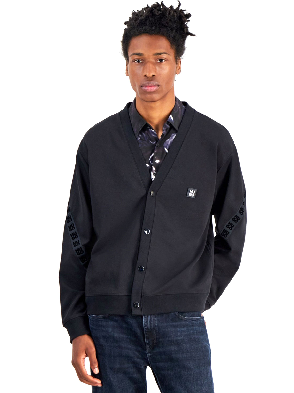 Image for Men's Plain Cardigan,Black