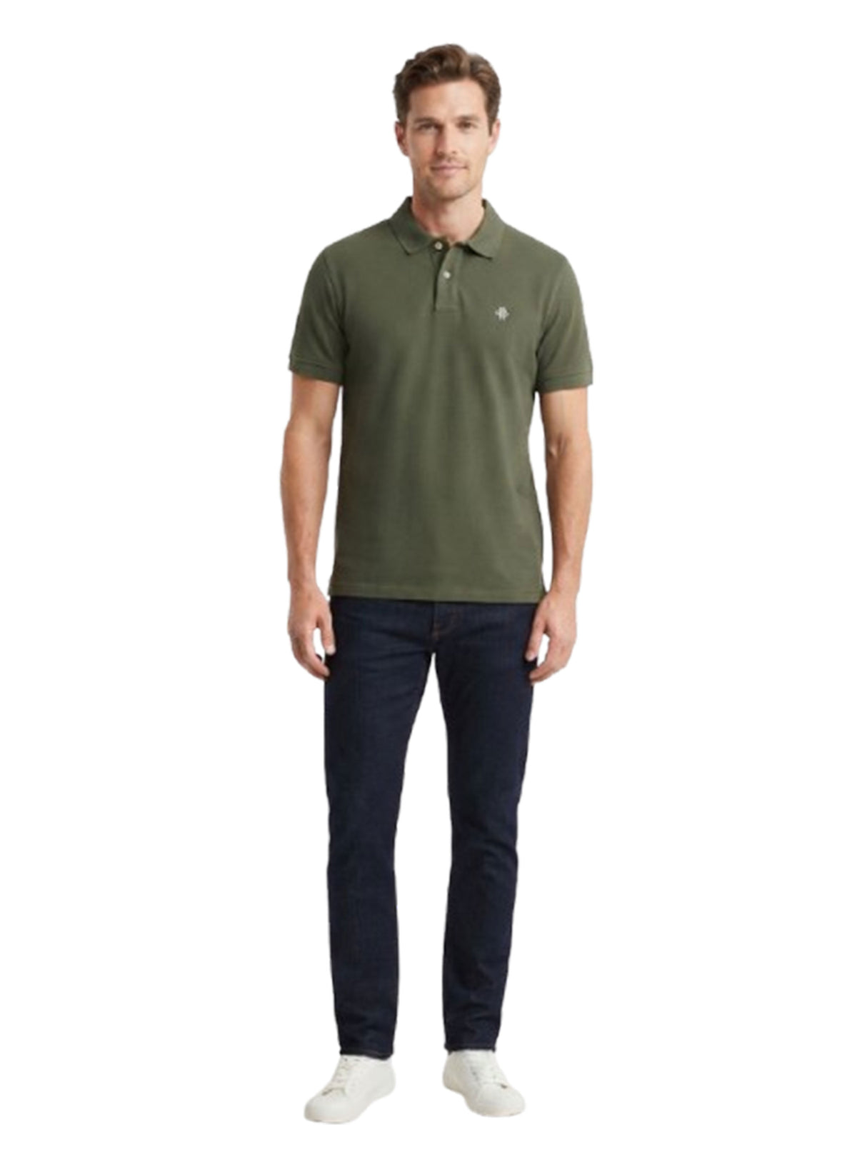 Image for Men's Textured Polo Top,Olive