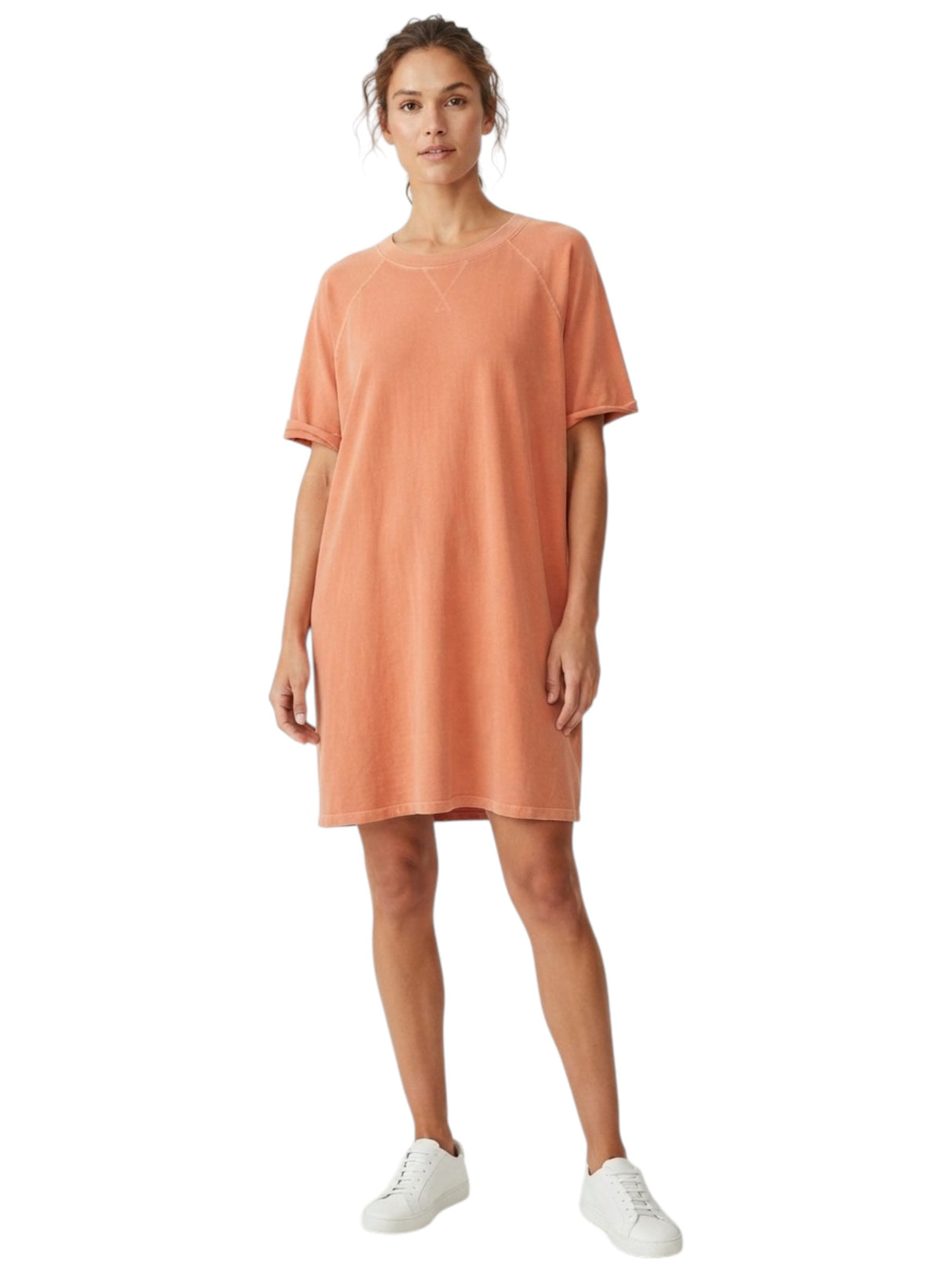 Image for Women's Plain Solid Dress,Coral