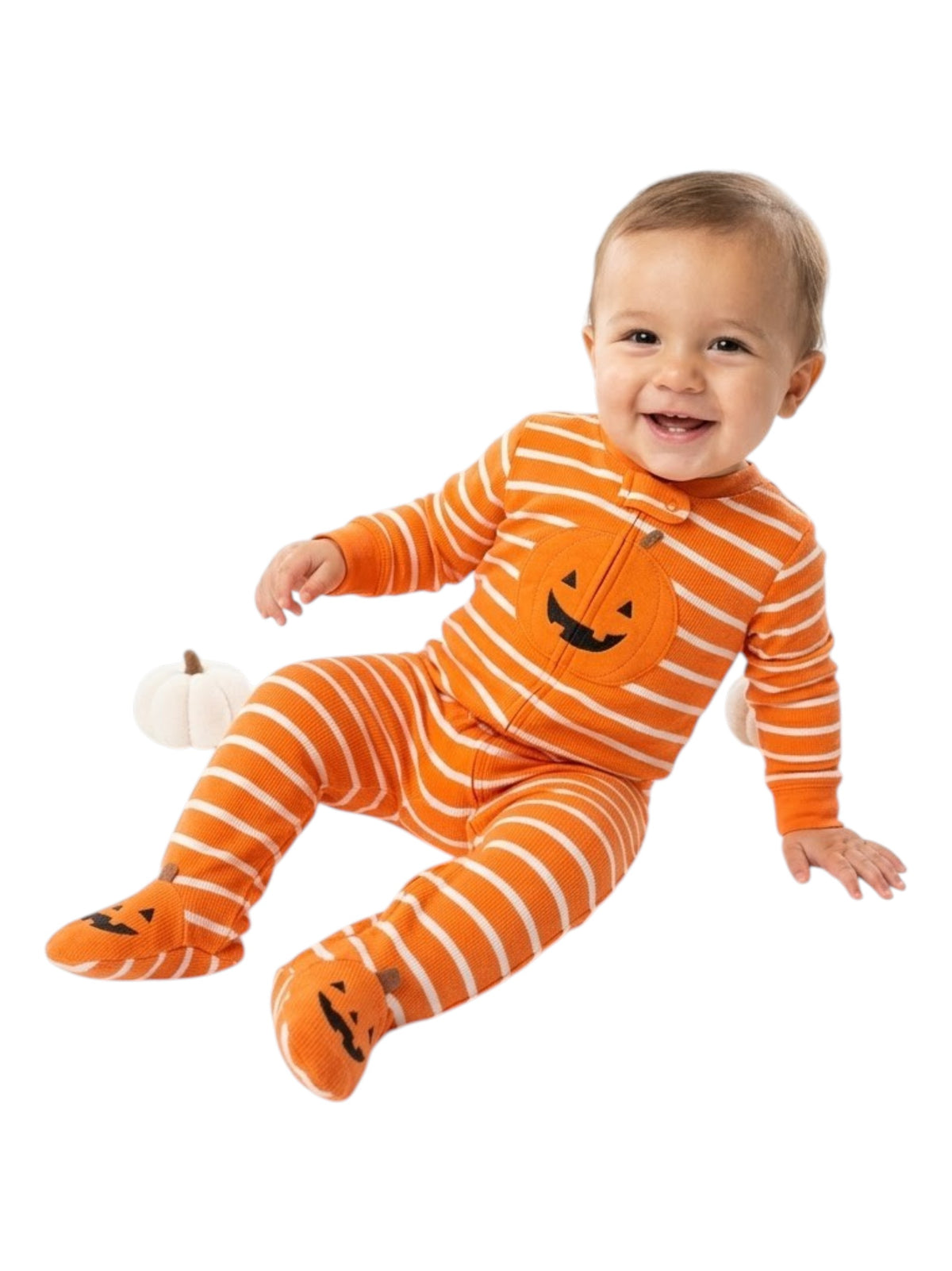 Image for Kids Boy's Striped Jumpsuit,Orange