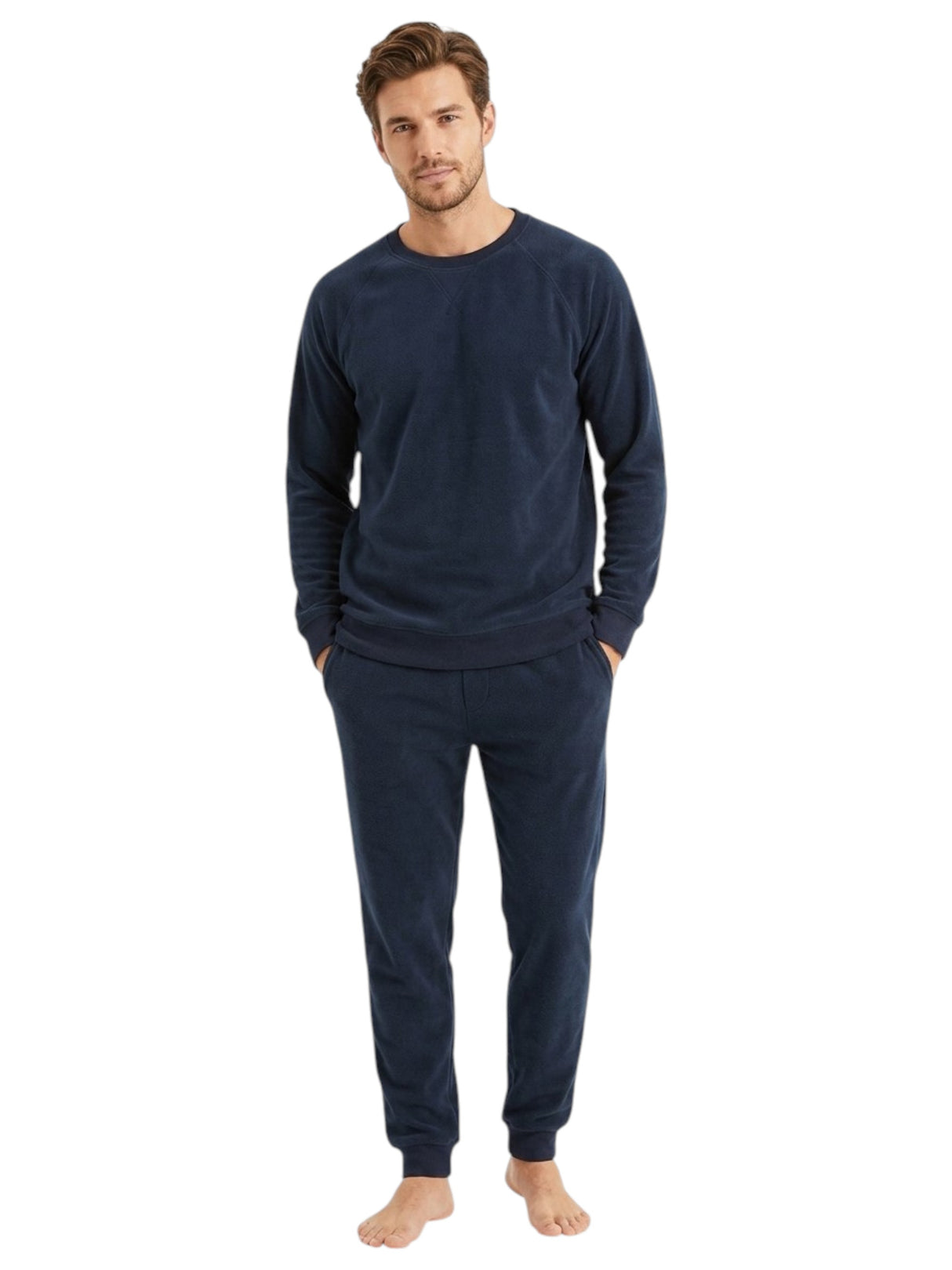 Image for Men's Plain Solid Sleepwear Set,Navy