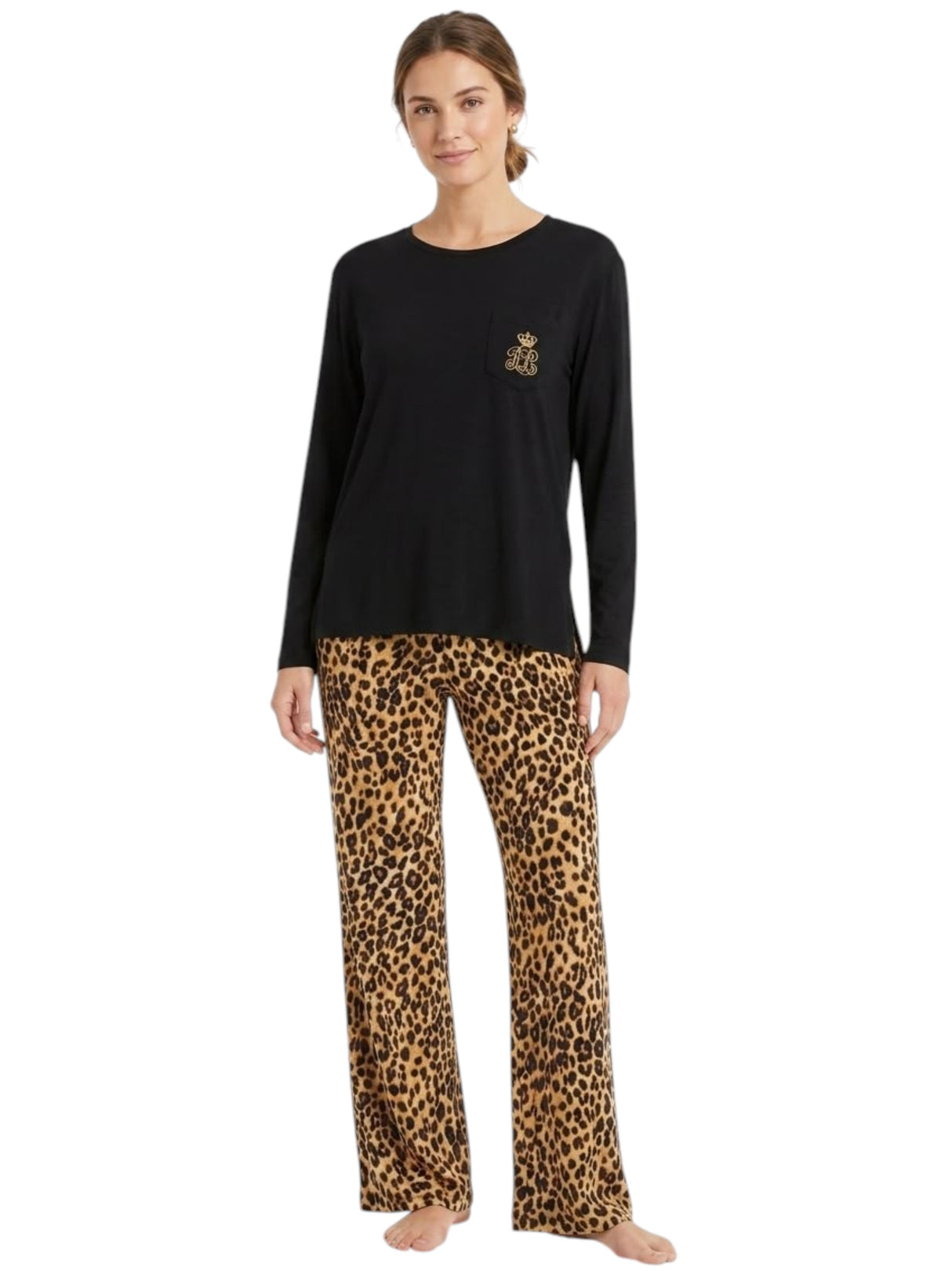 Image for Women's Printed Sleepwear Set,Black/Tiger