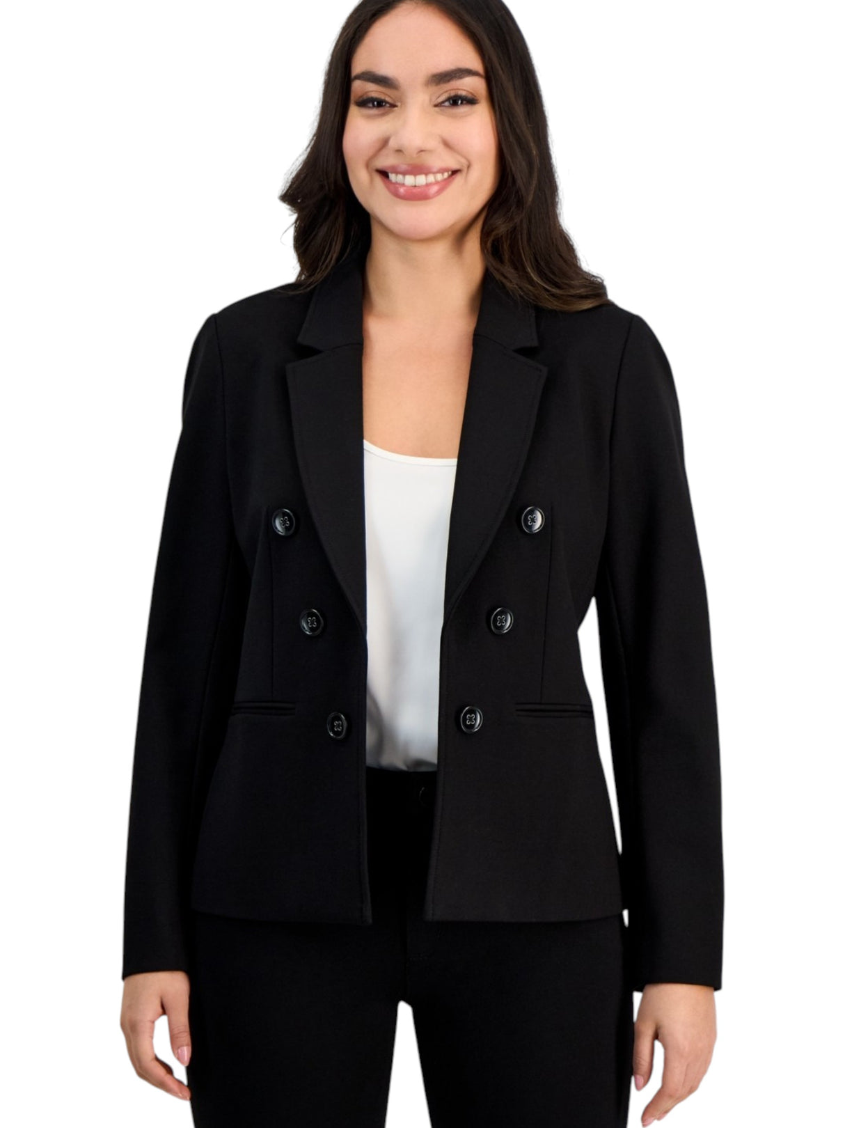 Image for Women's Plain Solid Blazer,Black