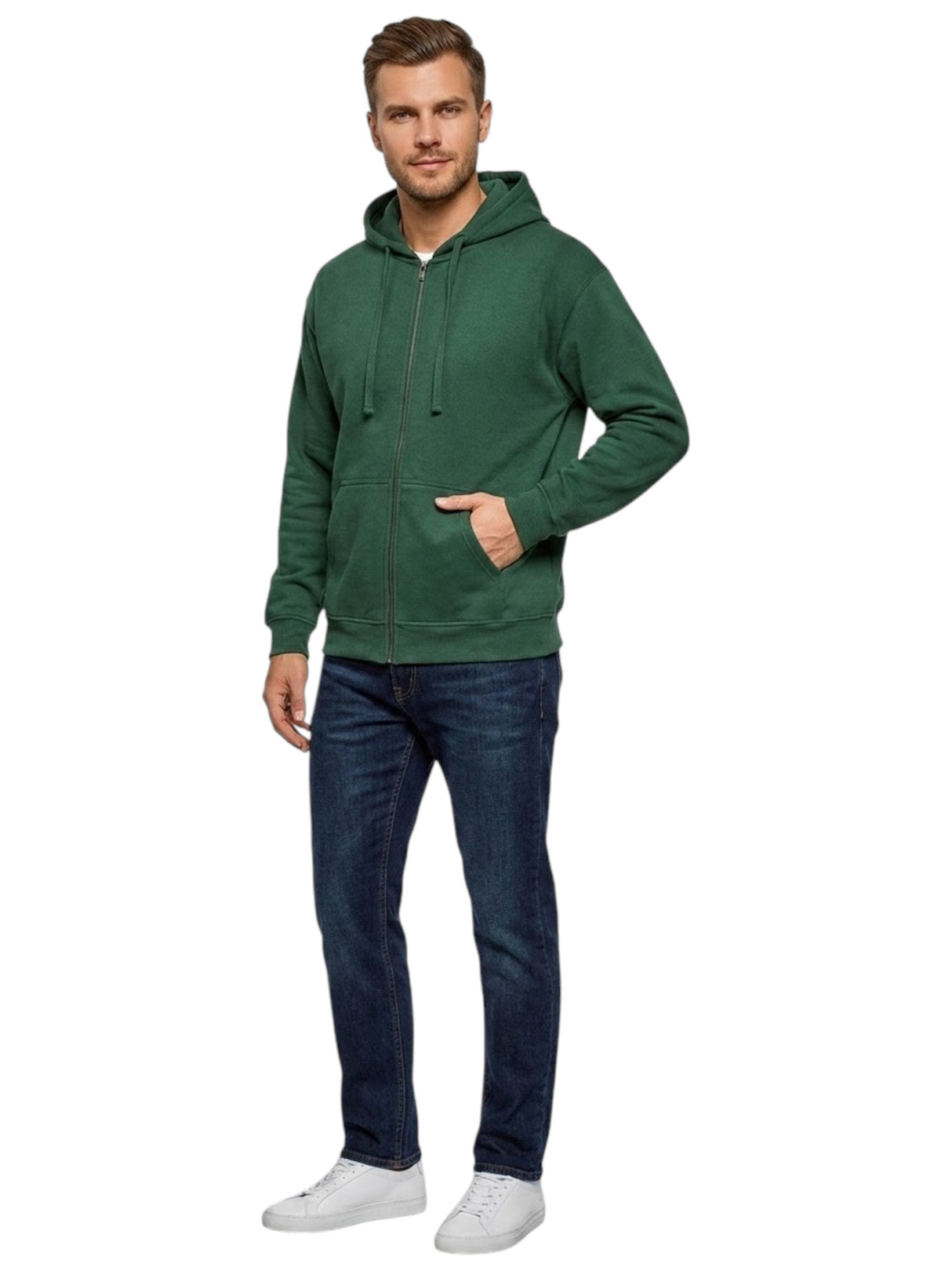 Image for Men's Plain Solid Hoodies,Green
