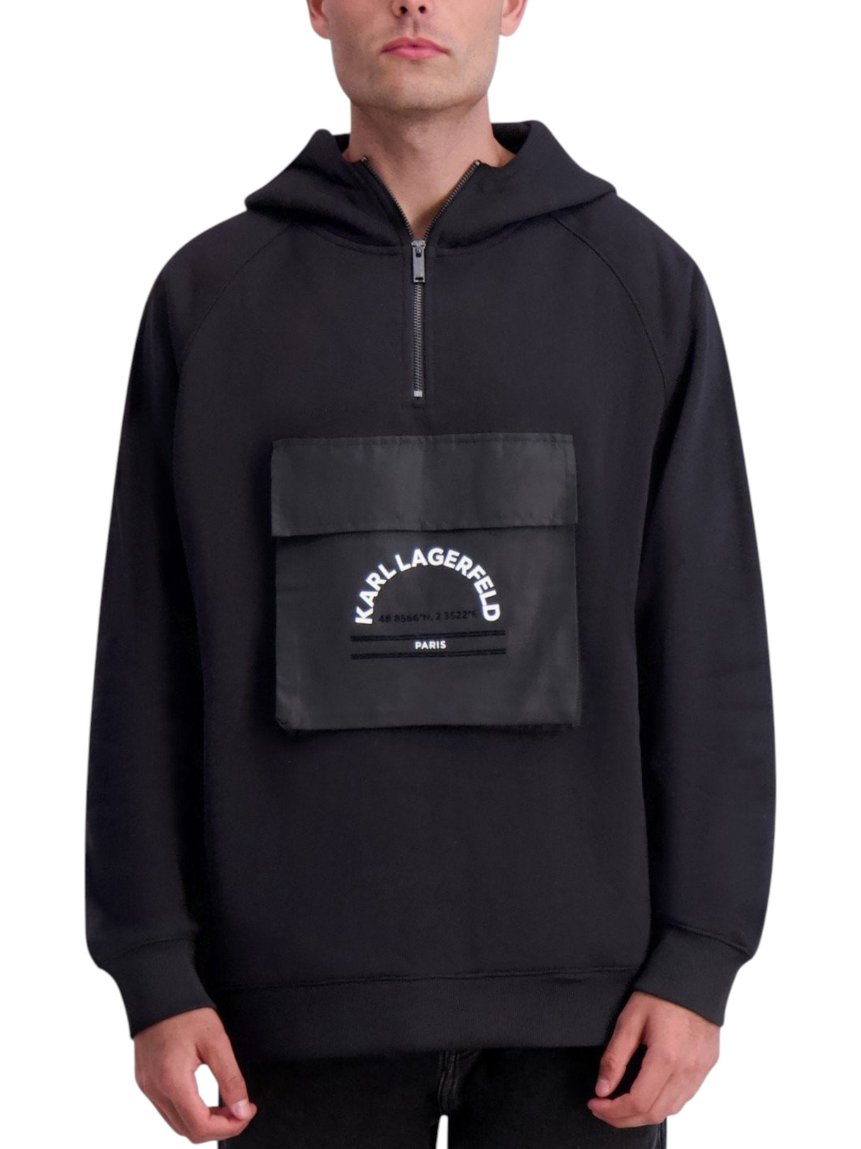Image for Men's Brand Logo Printed Hoodies,Black