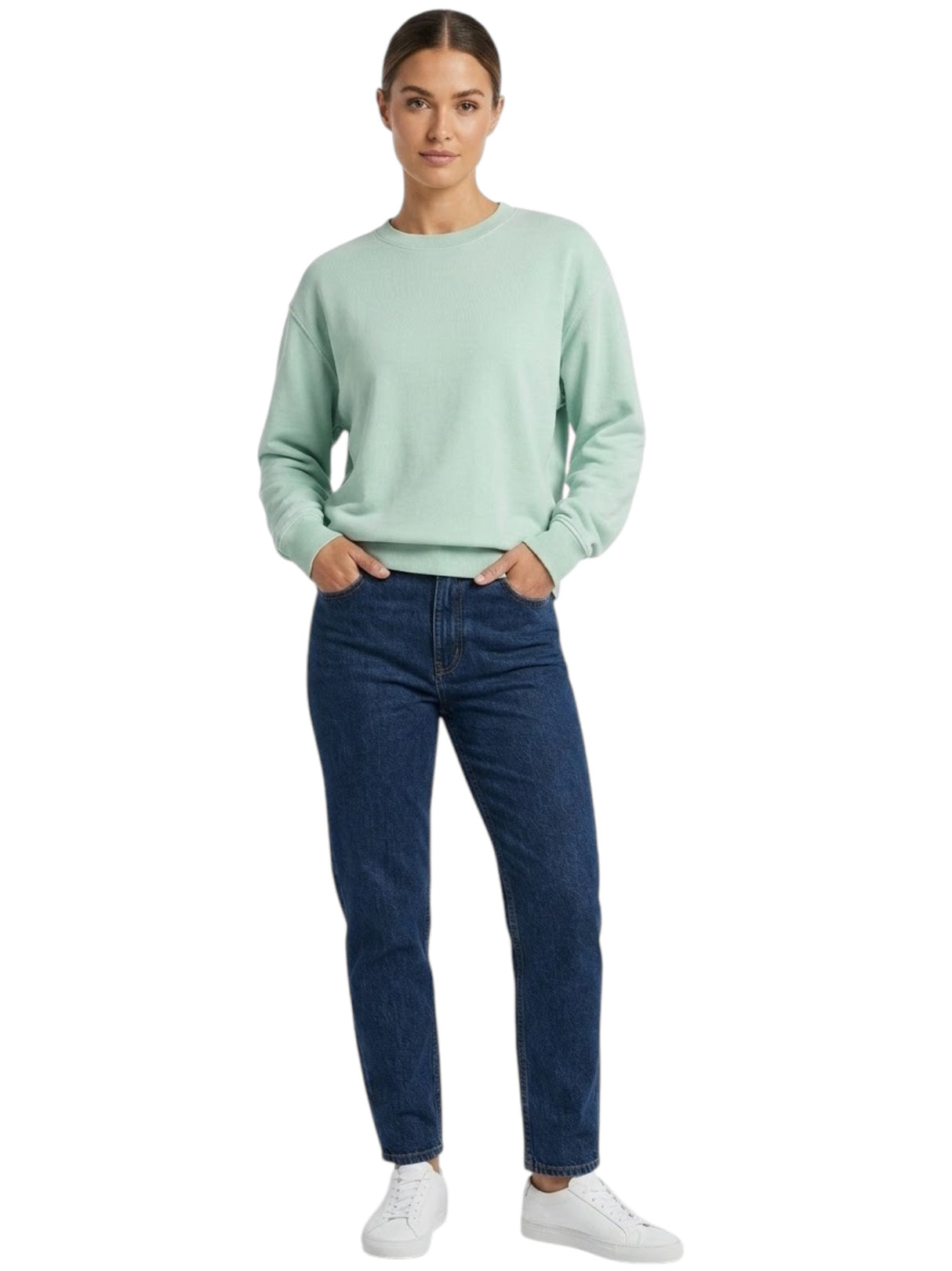 Image for Women's Plain Solid Sweaters,Aqua