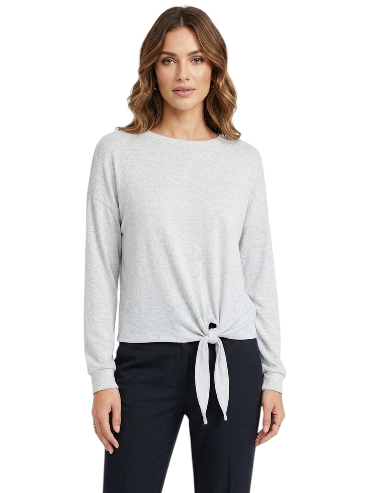 Image for Women's Plain Solid Top,Light Grey