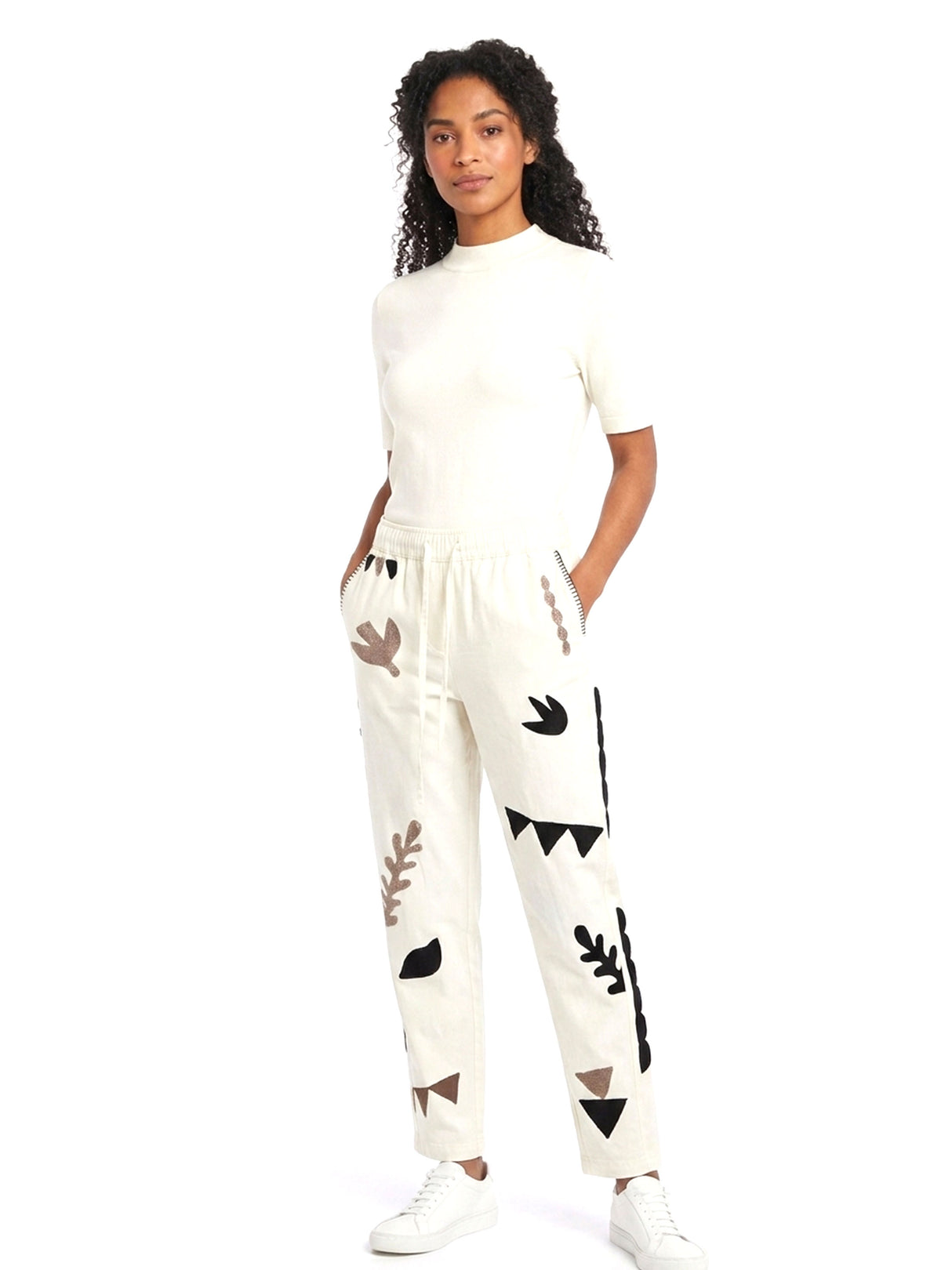 Image for Women's Printed Pant,Off White