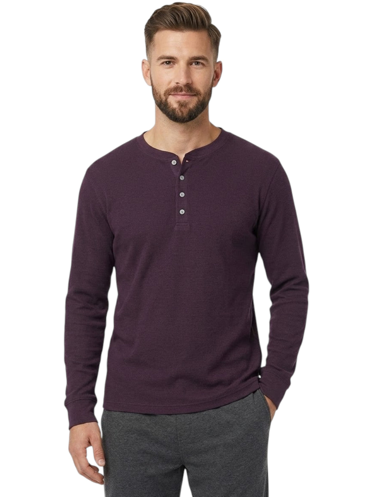 Image for Men's Textured Top,Purple