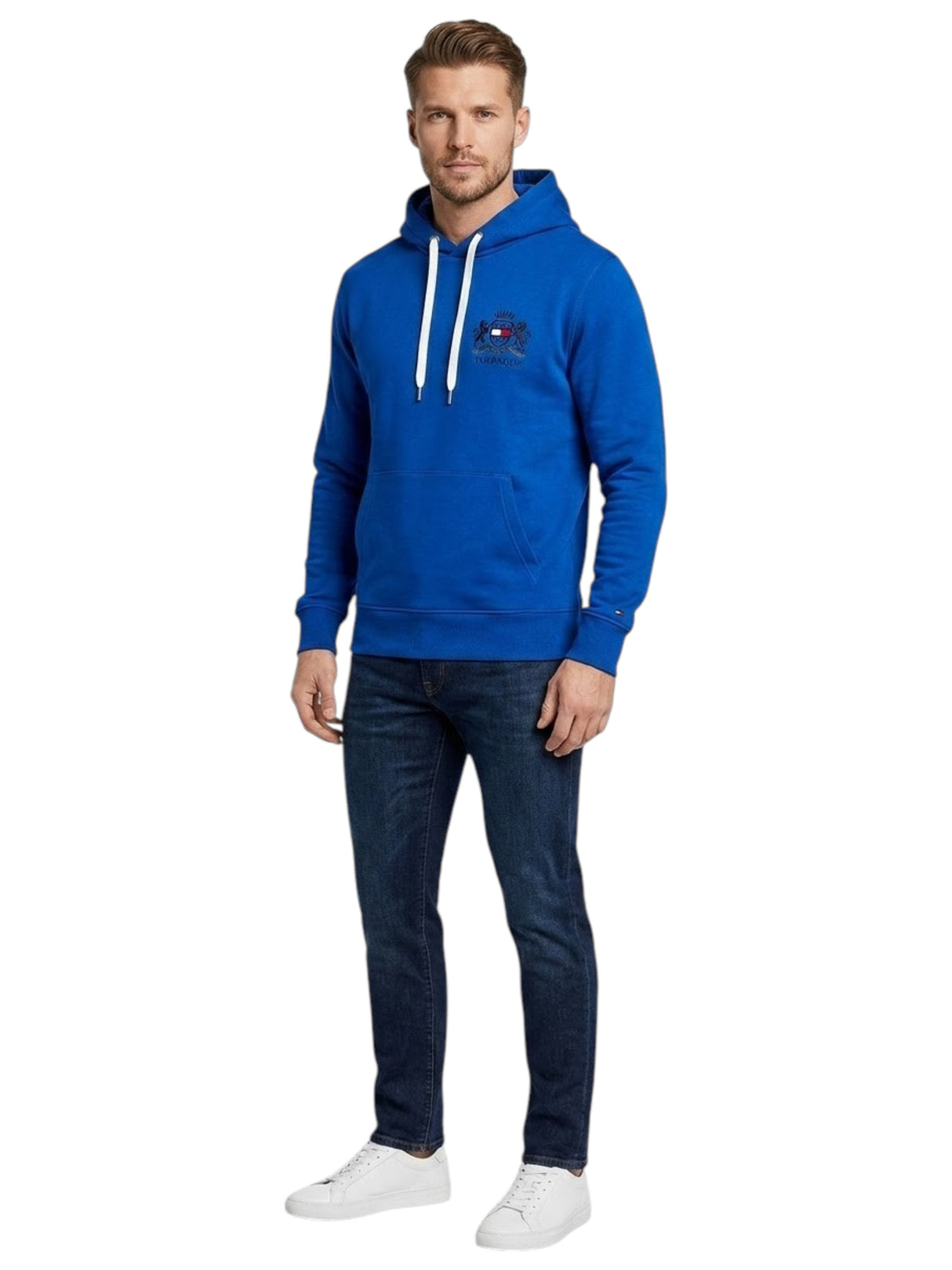 Image for Men's Brand Logo Printed Hoodies,Navy Blue