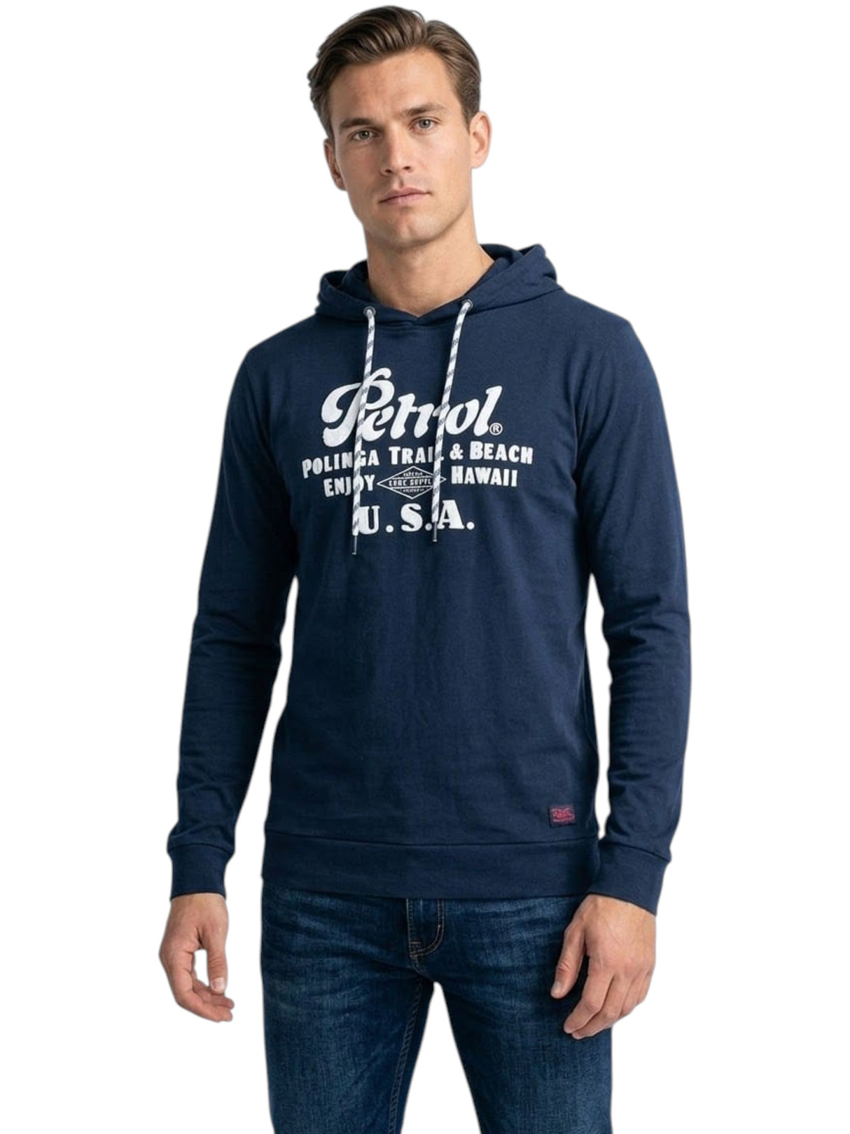 Image for Men's Printed Hoodies,Navy