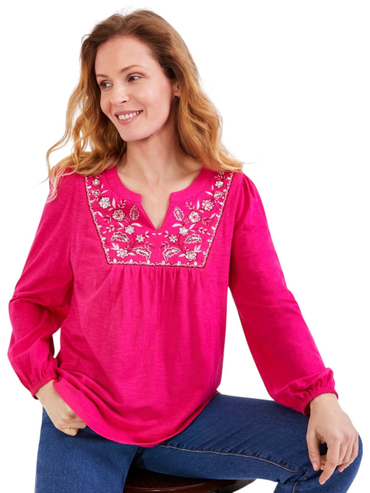 Image for Women's Embroided Top,Pink