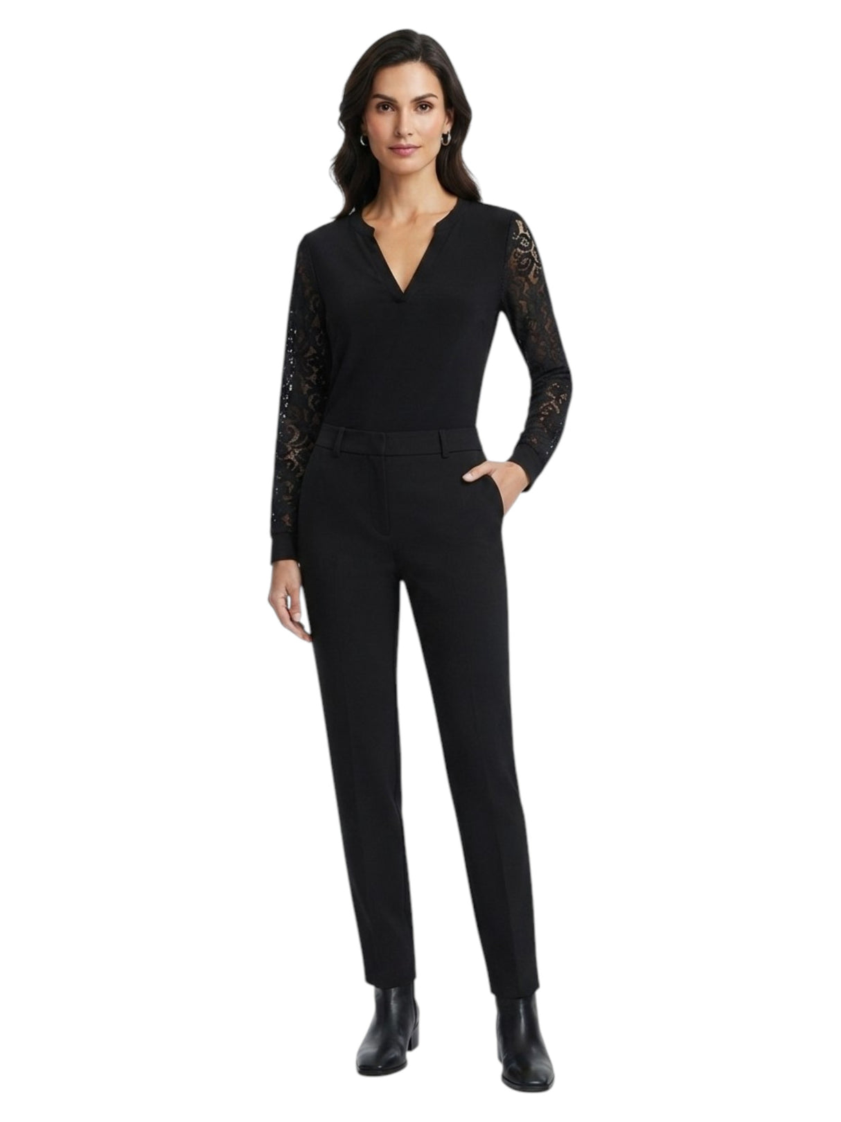 Image for Women's Plain Lace Top,Black