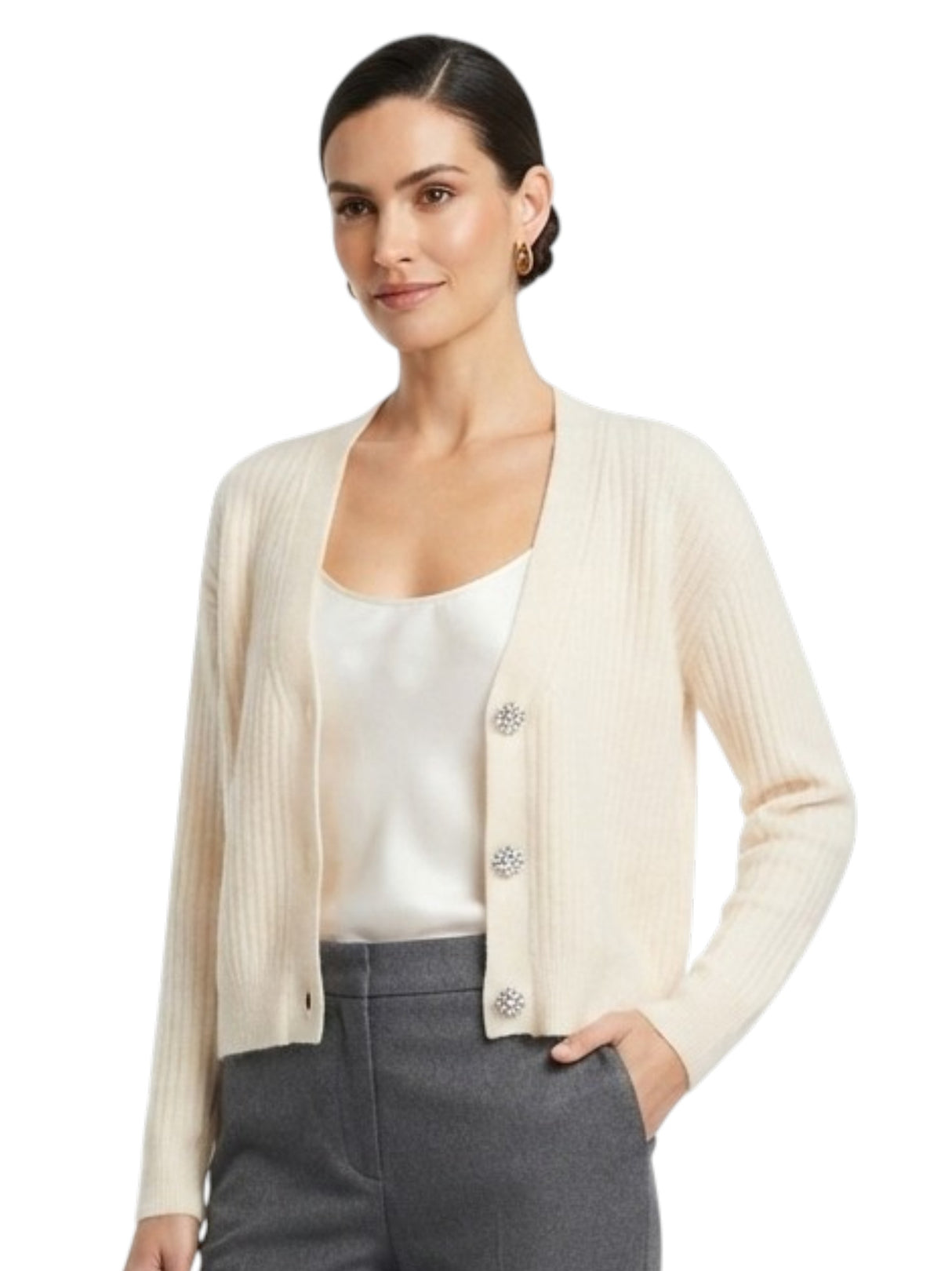 Image for Women's Knitted Cardigan,Beige