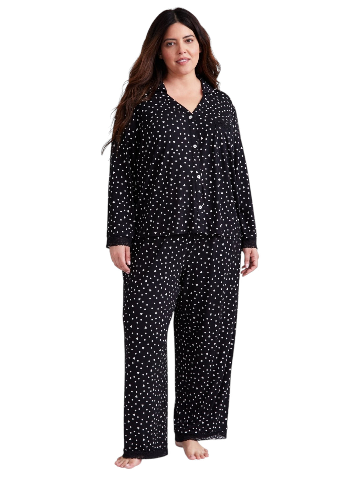 Image for Women's Printed Sleepwear Set 2 Pieces,Black