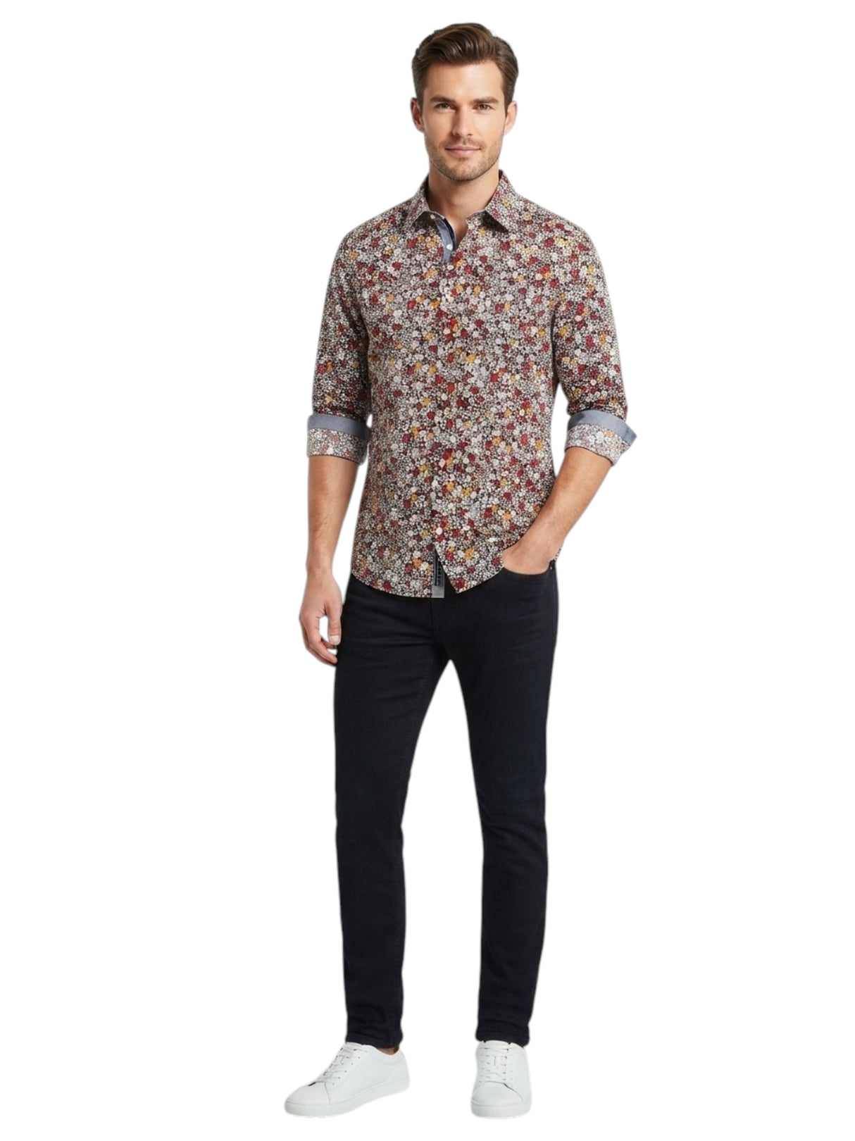 Image for Men's Printed Dress Shirt,Multi